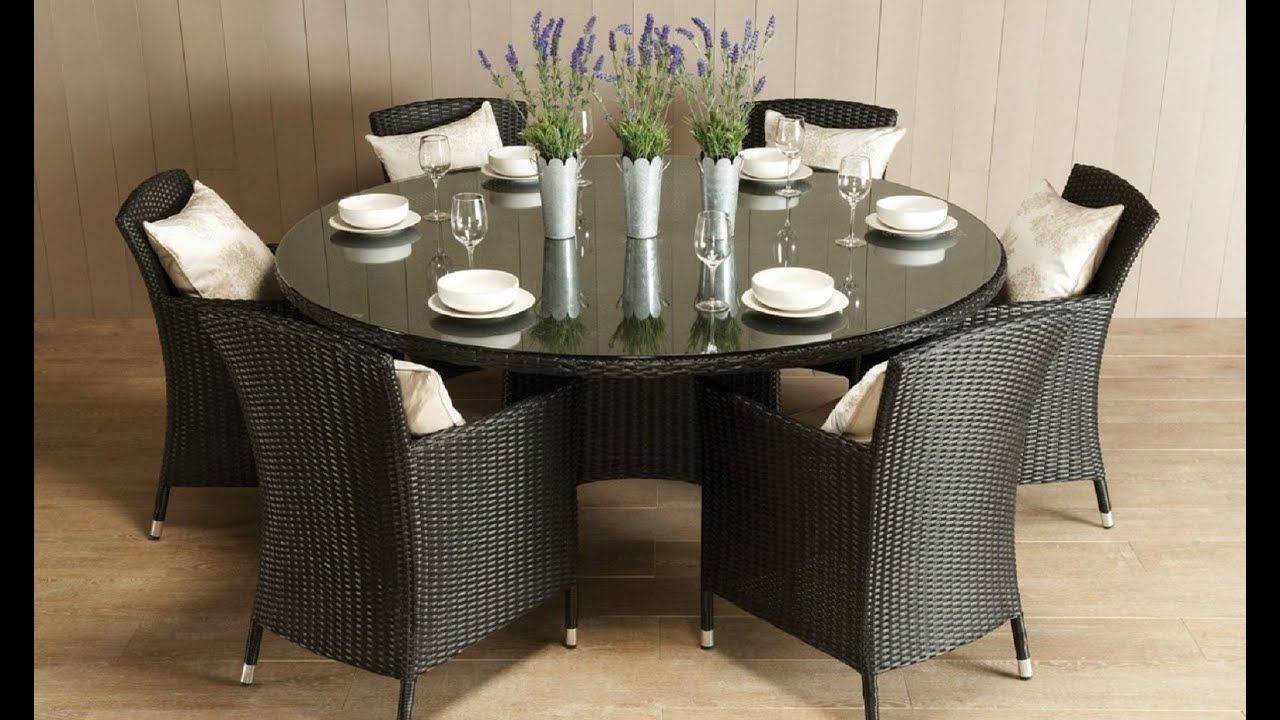 6 Seater Glass Dining Table Sets Within Best And Newest Awesome Round Dining Room Table For 6 – Youtube (Photo 18 of 25)
