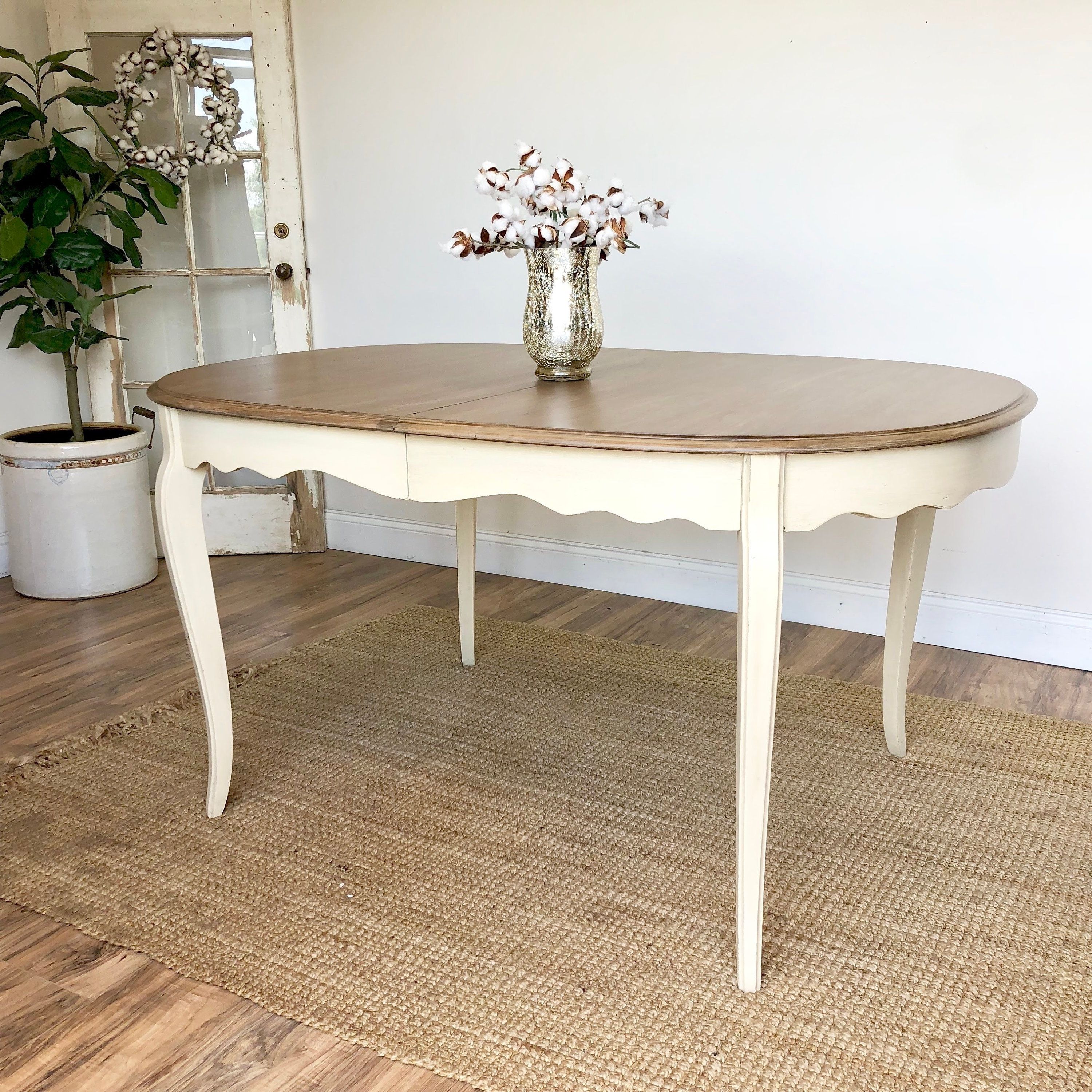 Best And Newest French Chic Dining Tables With Yellow French Country Dining Table – Shabby Chic Distressed Wood (View 23 of 25)