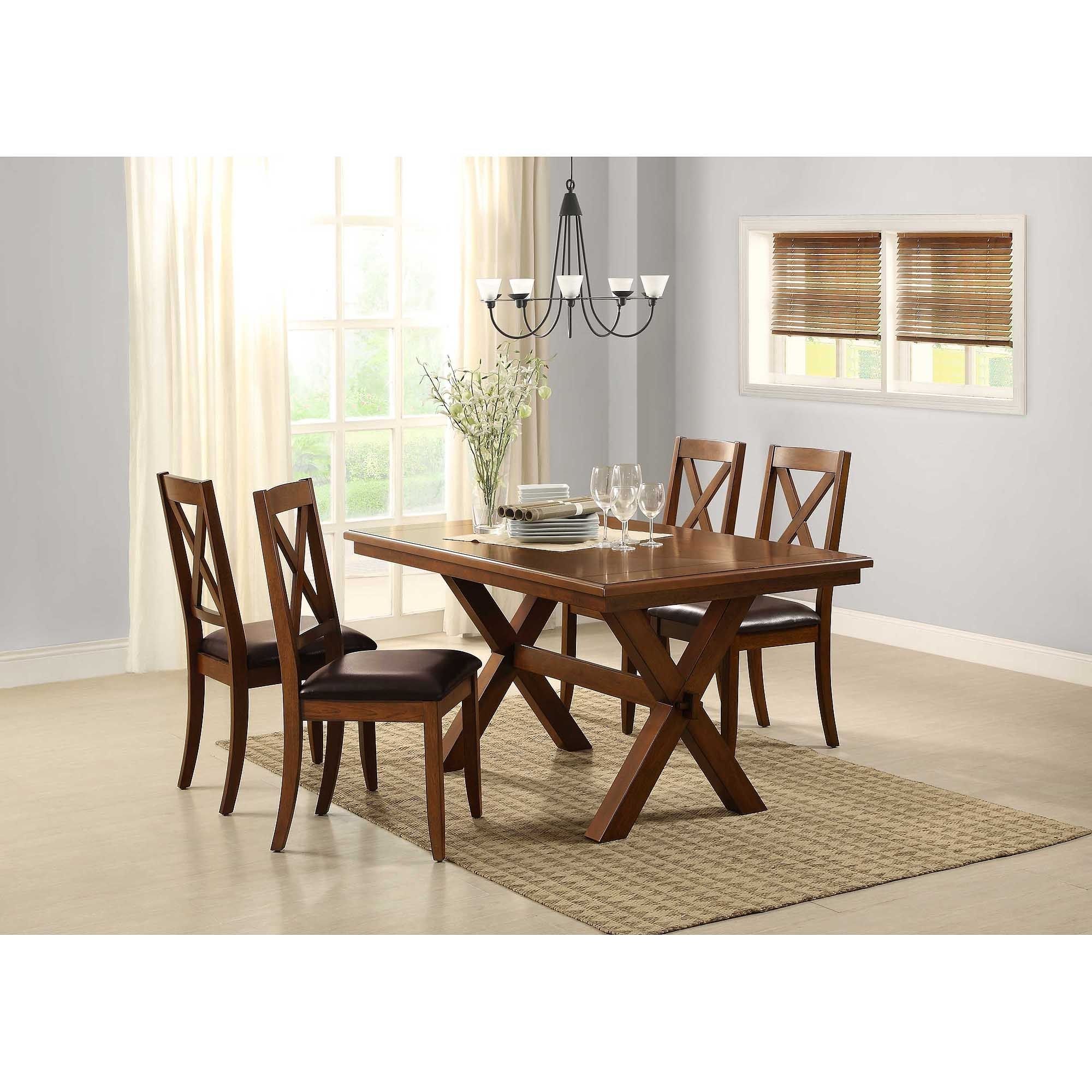 Better Homes & Gardens Maddox Crossing Dining Table, Brown – Walmart Pertaining To Current Garden Dining Tables And Chairs (View 22 of 25)