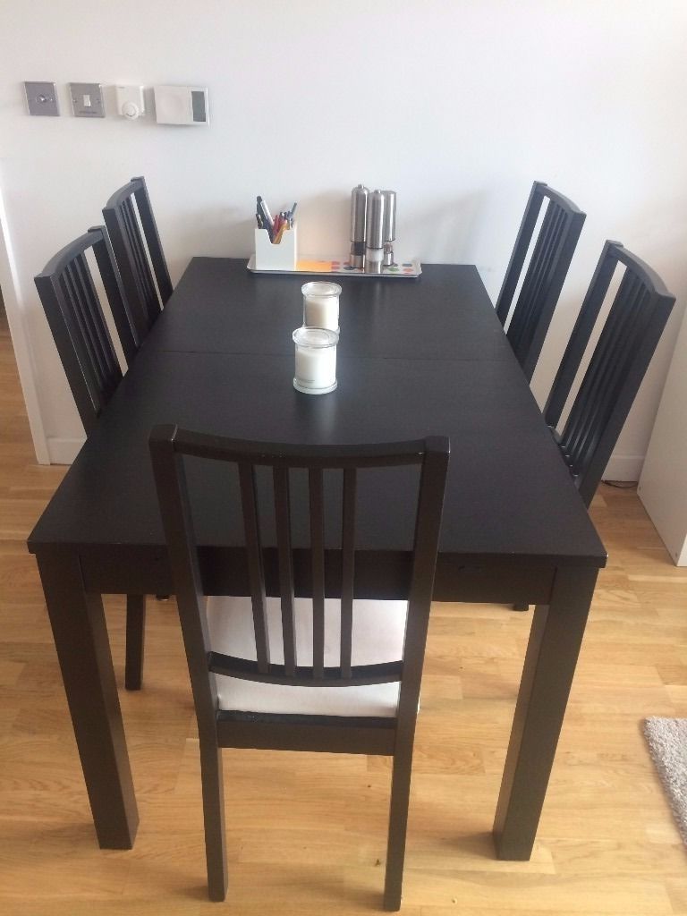 Black Dining Tables In Best And Newest Needs To Go: Extendable Dining Table + 6 Chairs – Ikea Börje/bjursta (Photo 13 of 25)