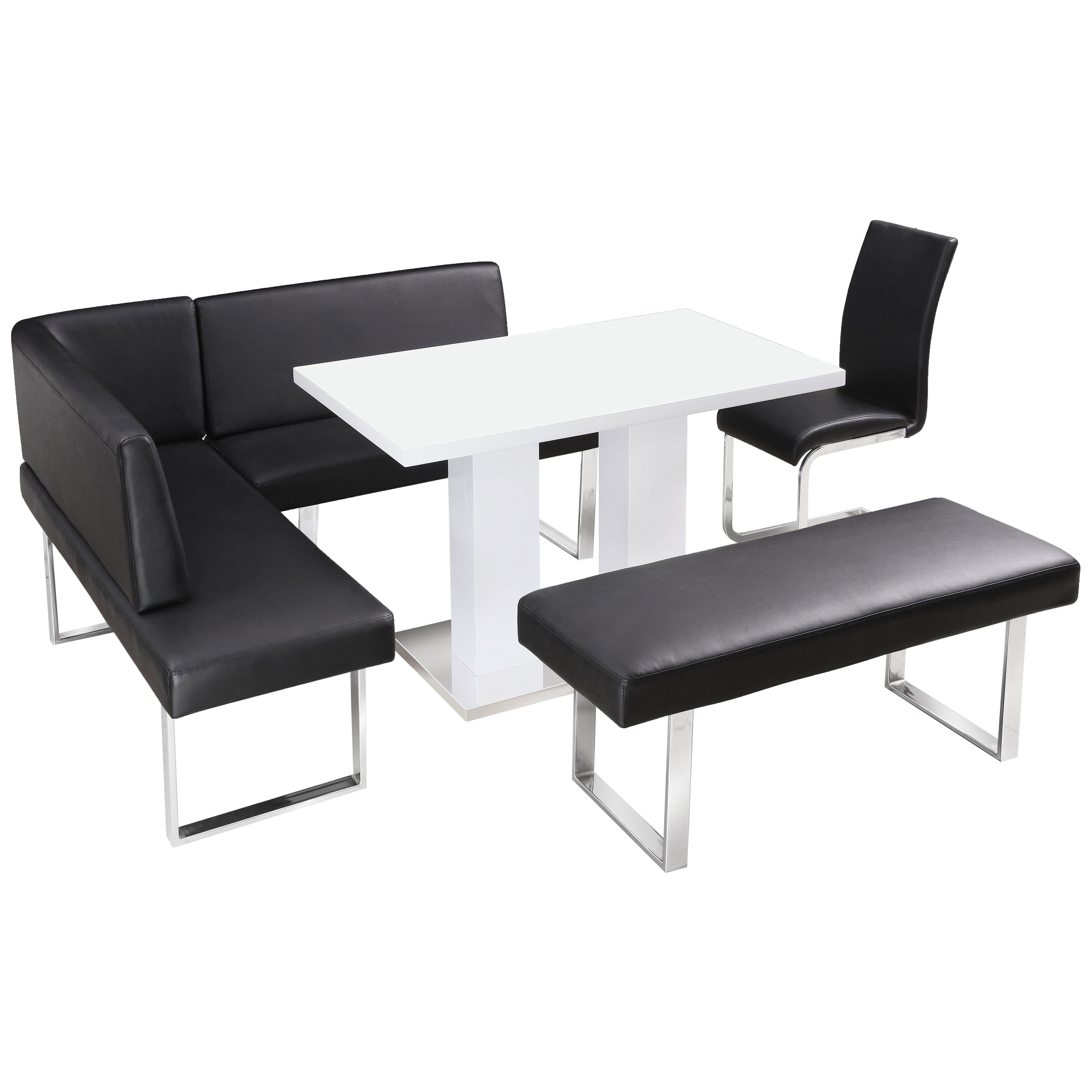 Black High Gloss Dining Tables Intended For Latest High Gloss Dining Table And Chair Set With Corner Bench & 1 Seat (View 22 of 25)