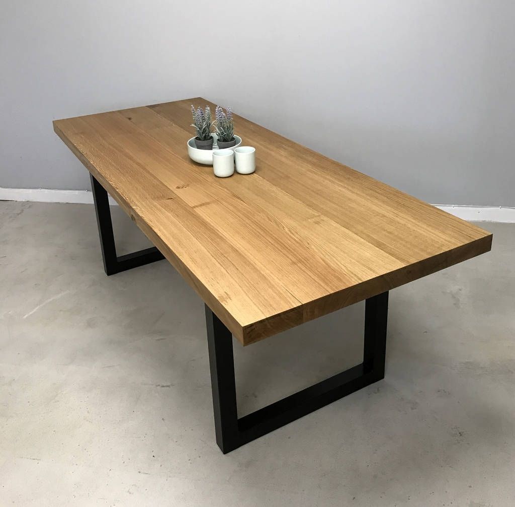 Block' Solid Oak Dining Tablerevive Joinery (View 1 of 25)