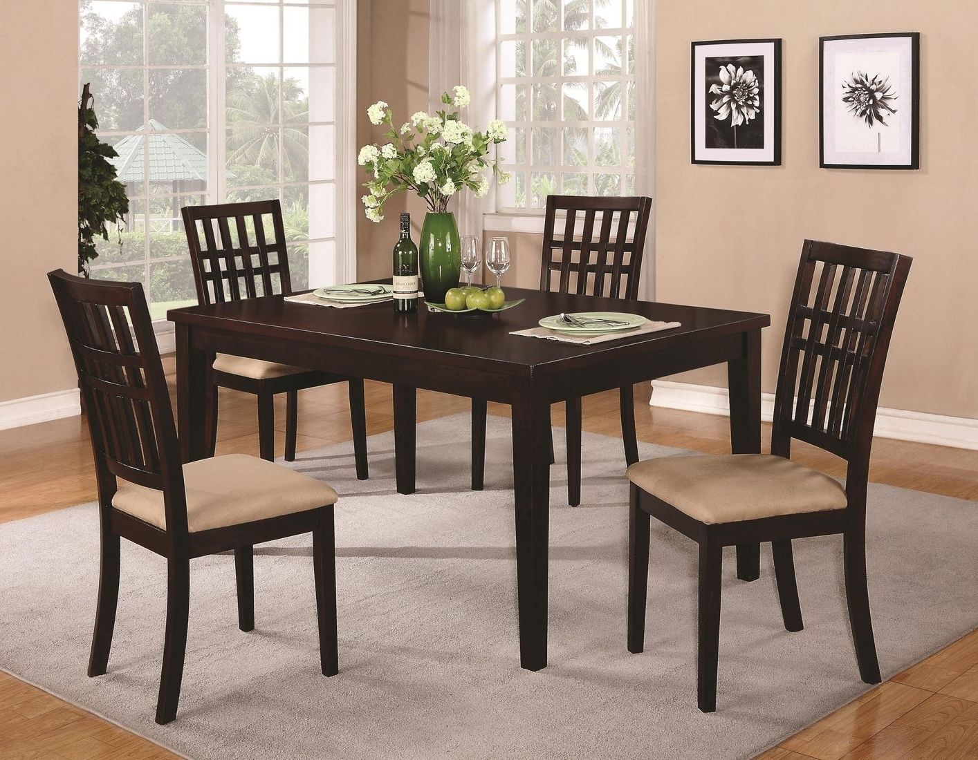 Brandt Dark Cherry Wood Dining Table – Steal A Sofa Furniture Outlet Intended For Popular Dark Dining Room Tables (Photo 1 of 25)