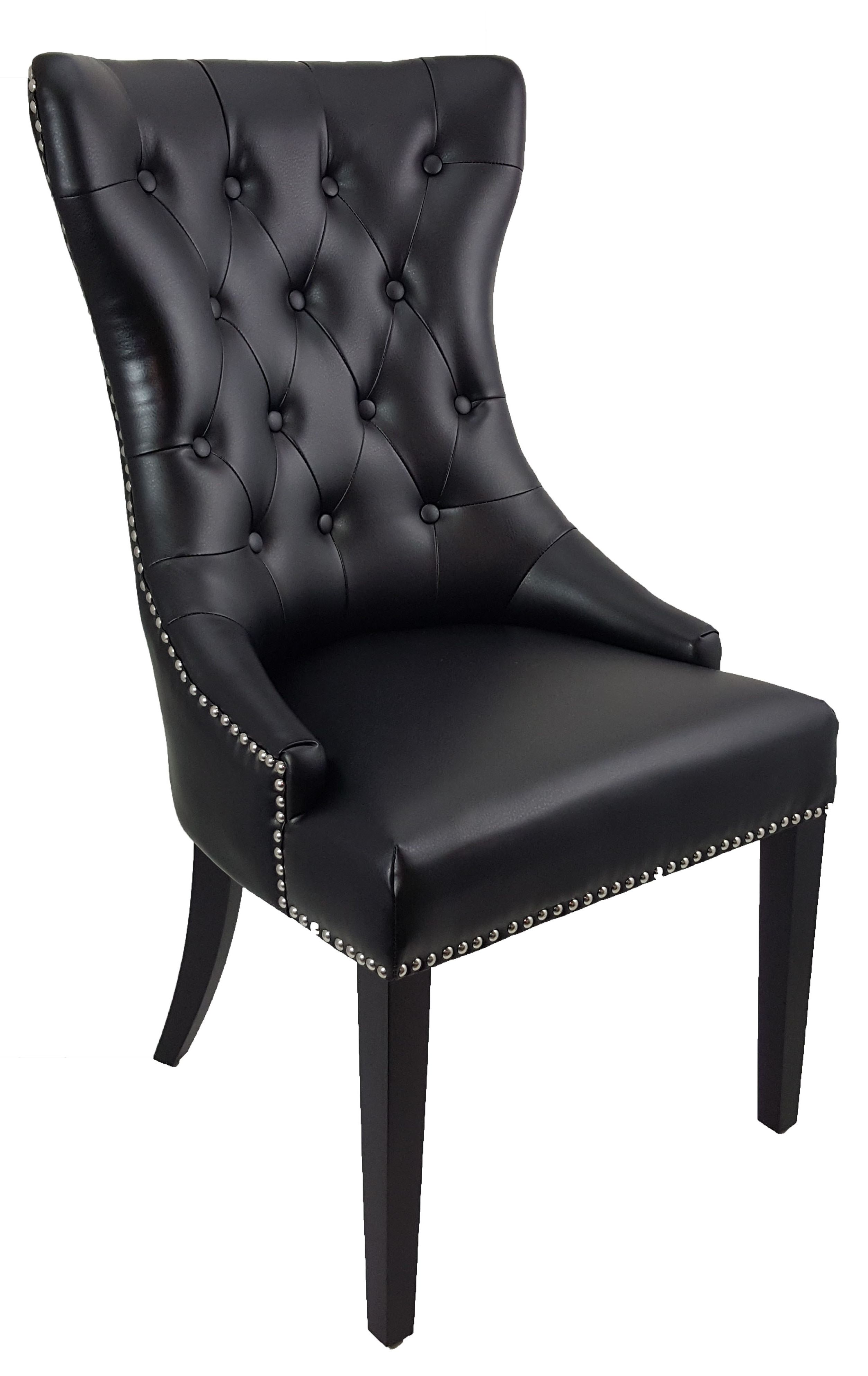 Chairs :: Accent Chairs :: Black Tufted High Back Accent Leather Inside Famous High Back Leather Dining Chairs (View 23 of 25)