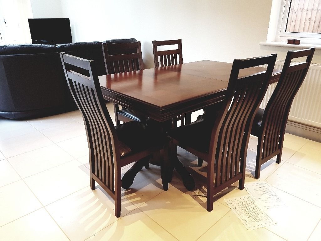 Chatsworth Dining Tables With Regard To Most Popular Dining Table And 6 Chairs Chatsworth Extending Dark Wood Dining (View 1 of 25)