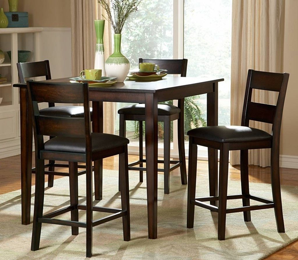 Classic Wooden Counter Height Bar Stools With Leather Pad Square Within Most Up To Date Palazzo 9 Piece Dining Sets With Pearson White Side Chairs (View 7 of 25)
