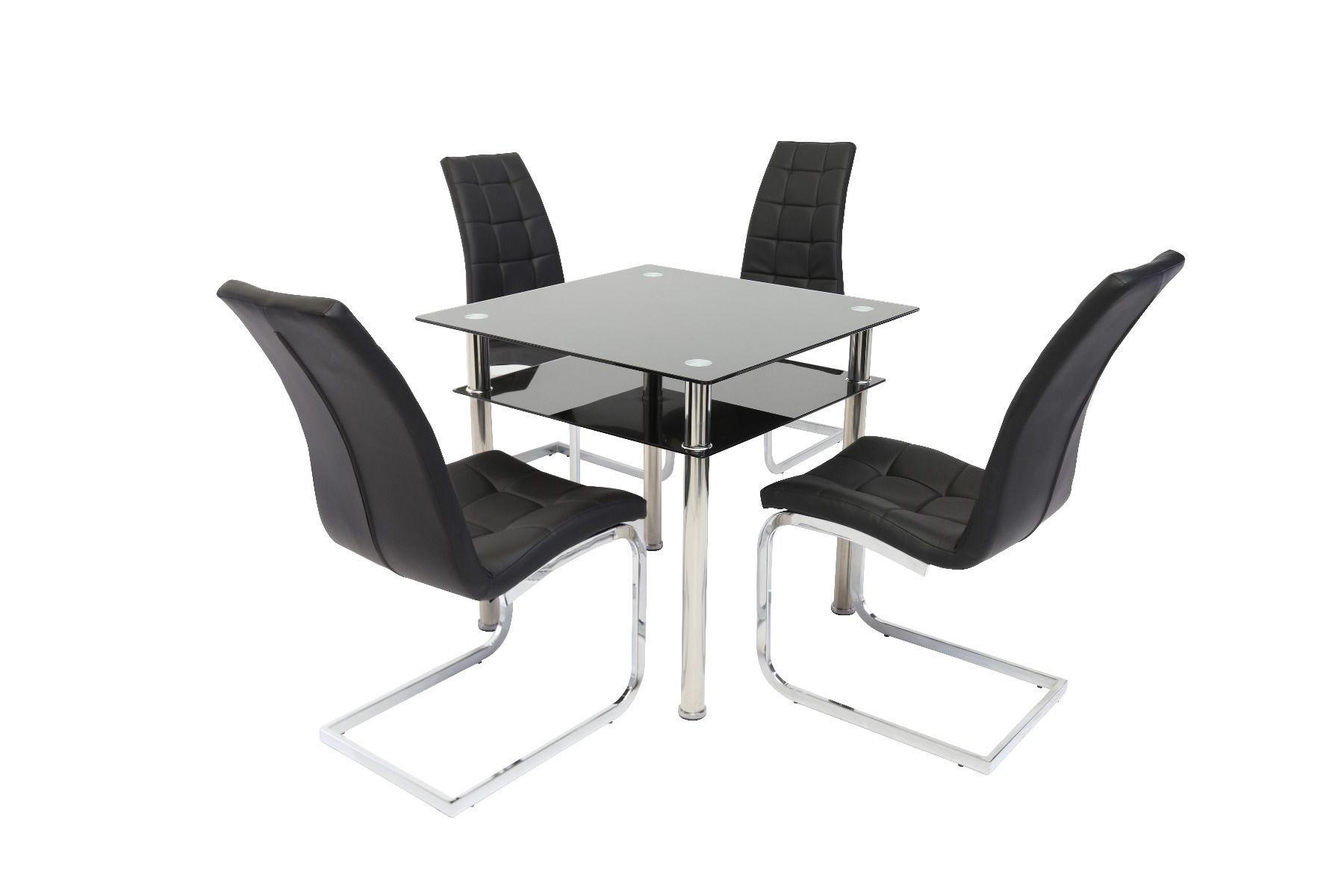 Como Black Glass Dining Table With New York Dining Chair Regarding Latest Como Dining Tables (View 22 of 25)