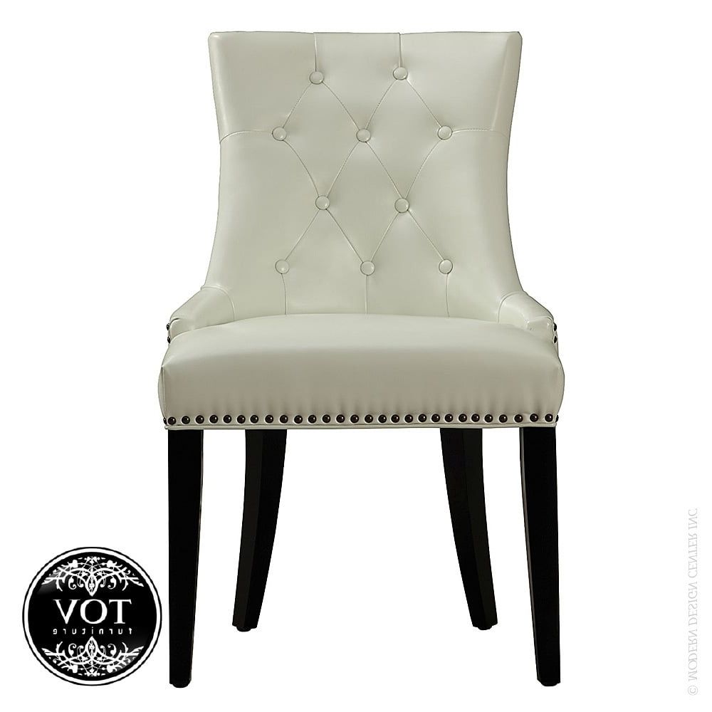 Cream Leather Dining Chairs In Well Known Uptown Cream Leather Dining Chairtov (View 12 of 25)