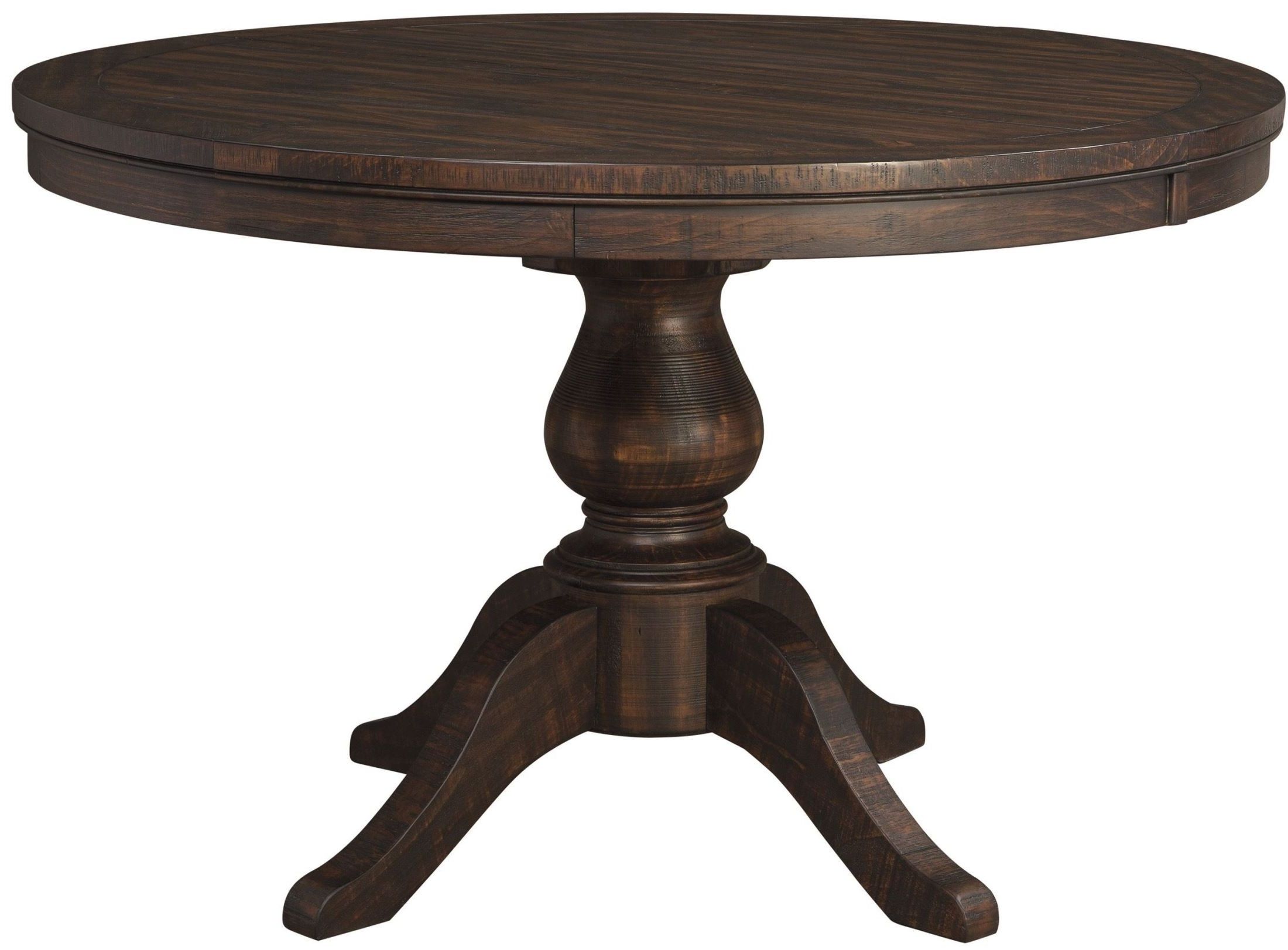 Current Trudell Dark Brown Round Extendable Pedestal Dining Table From With Regard To Dark Round Dining Tables (View 19 of 25)