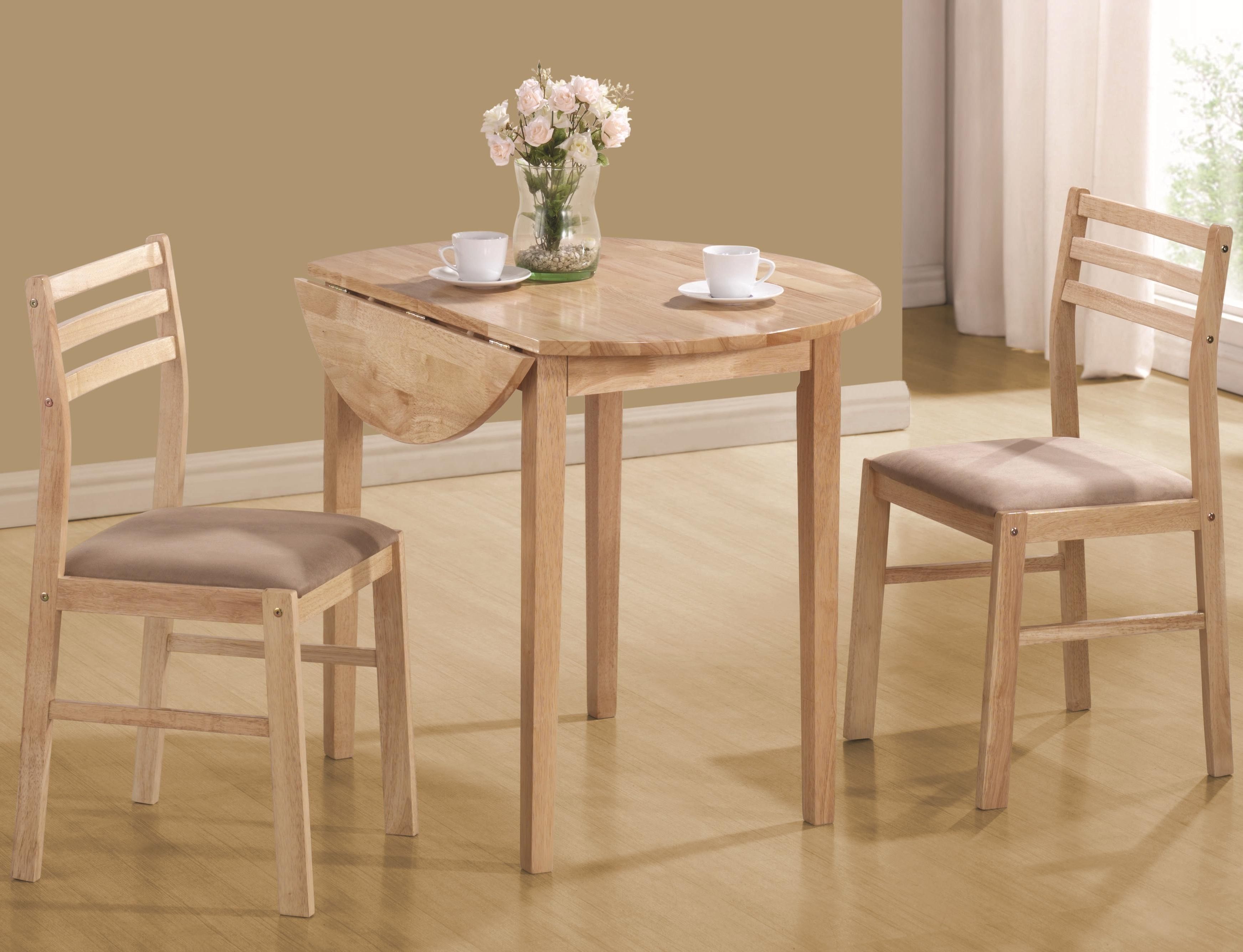 Dining Tables And Chairs For Two Inside Most Recent Coaster Dinettes 130006 Casual 3 Piece Table & Chair Set (Photo 18 of 25)