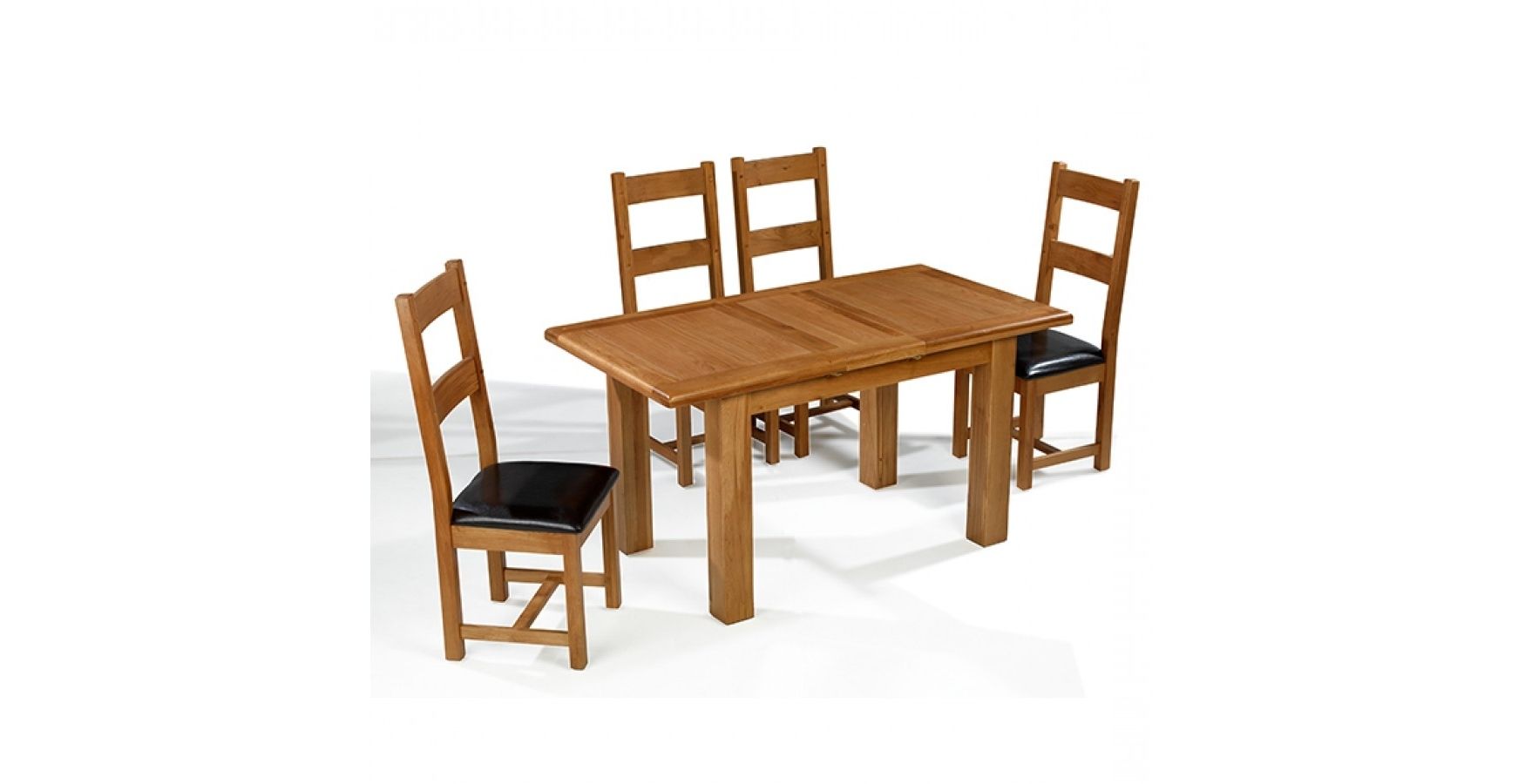 Emsworth Oak 132 198 Cm Extending Dining Table And 4 Chairs Intended For Recent Round Oak Extendable Dining Tables And Chairs (Photo 24 of 25)