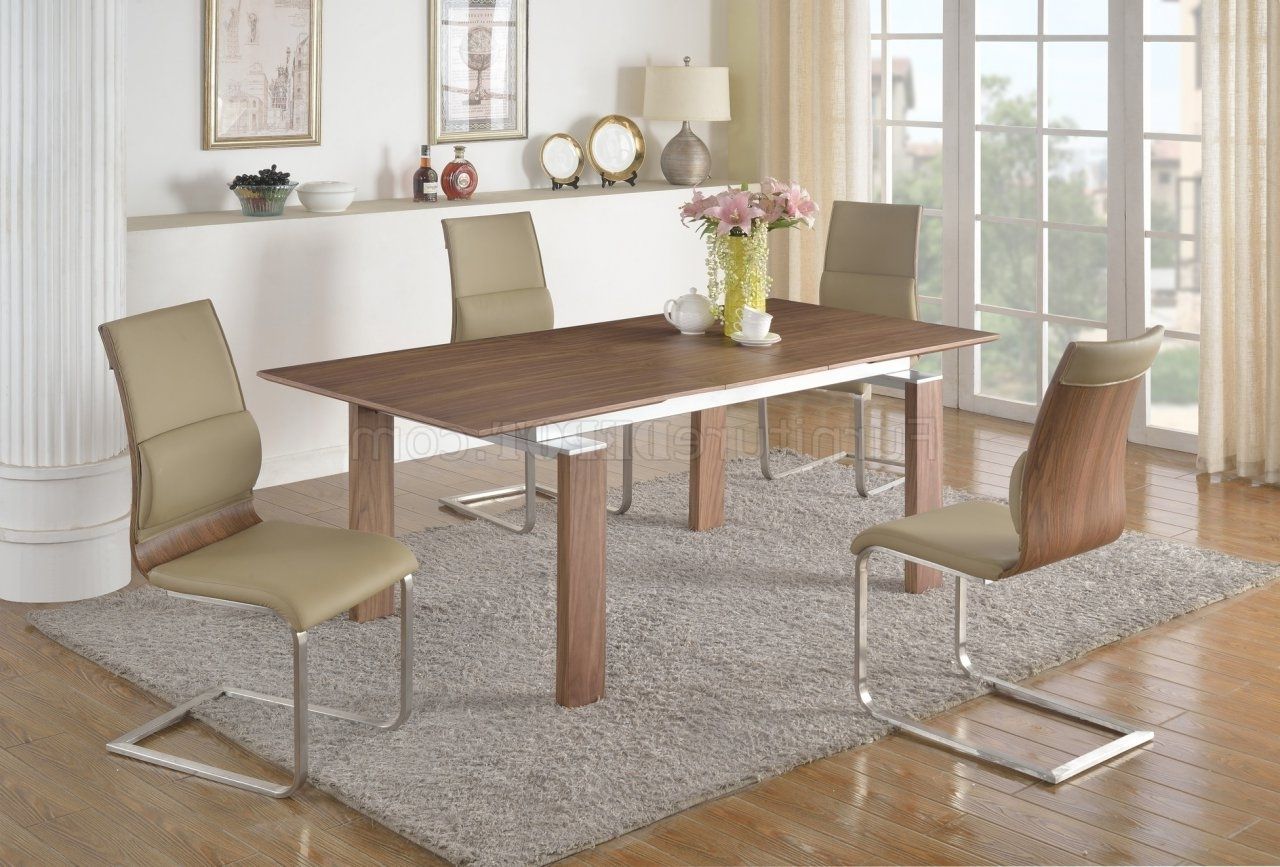 Famous Brittany Dining Table 5pc Set In Walnutchintaly For Brittany Dining Tables (View 7 of 25)