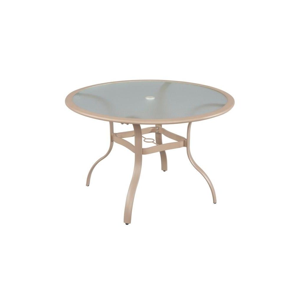 Famous Hampton Bay Westin 44 In. Commercial Contract Grade Round Patio Regarding Round Acrylic Dining Tables (Photo 21 of 25)