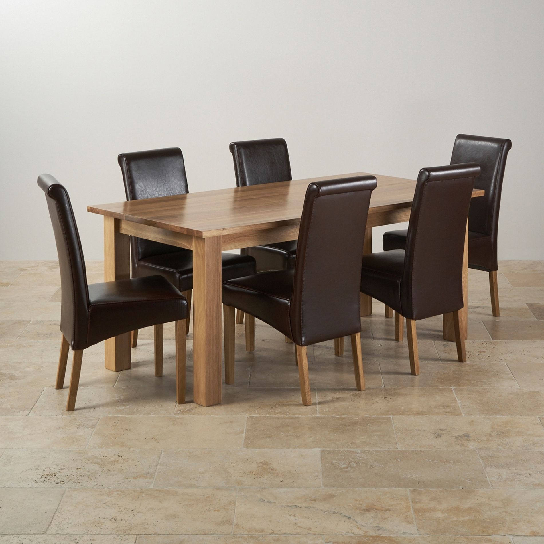 Fashionable Oak Dining Tables And Leather Chairs With Dining Room Tables Oak Furniture Land Ever X Wood Tufted Dining Room (Photo 13 of 25)