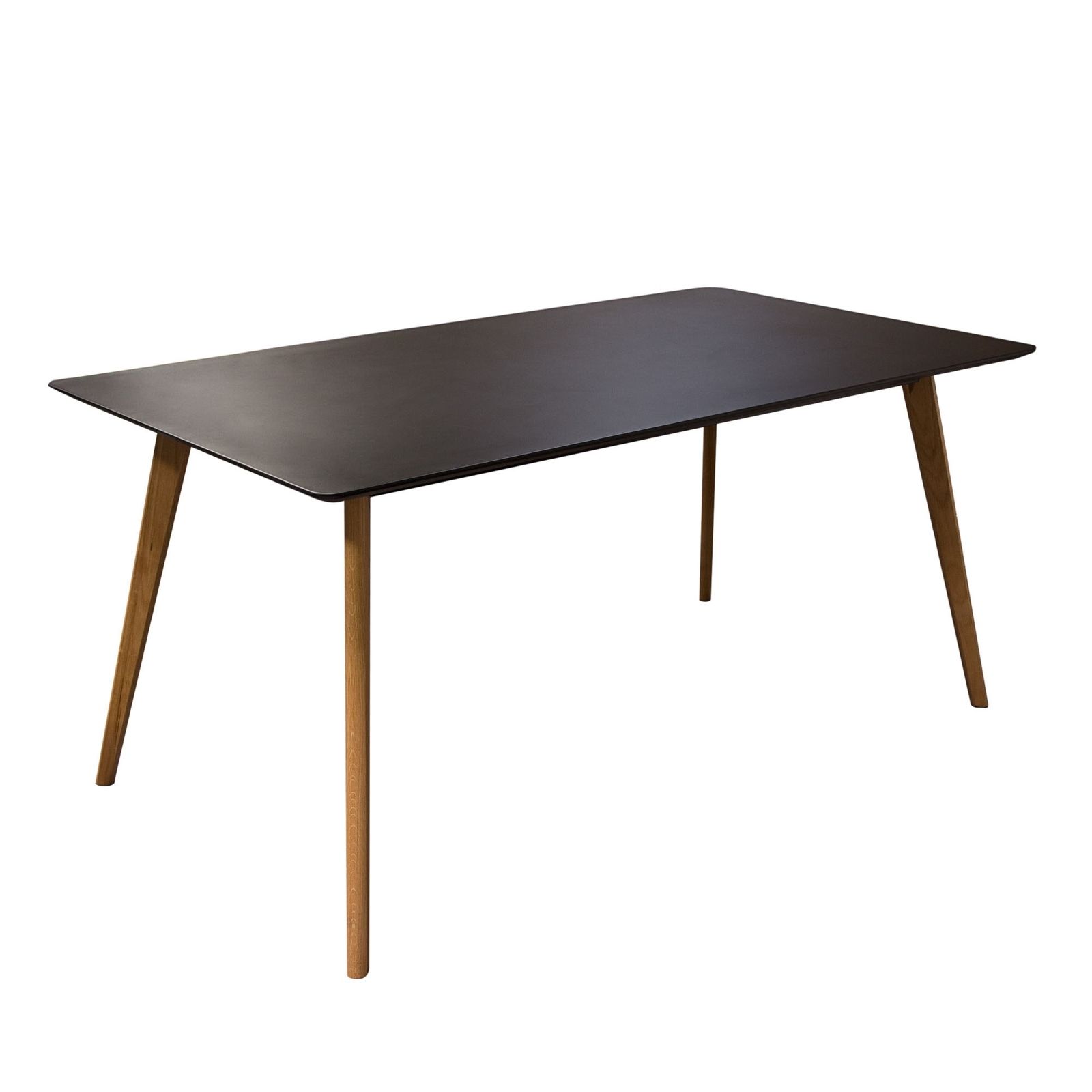 Fashionable Retro Dining Tables Regarding Rectangular Black Retro Dining Table With Solid Oak Legsdiamond Sofa (Photo 23 of 25)