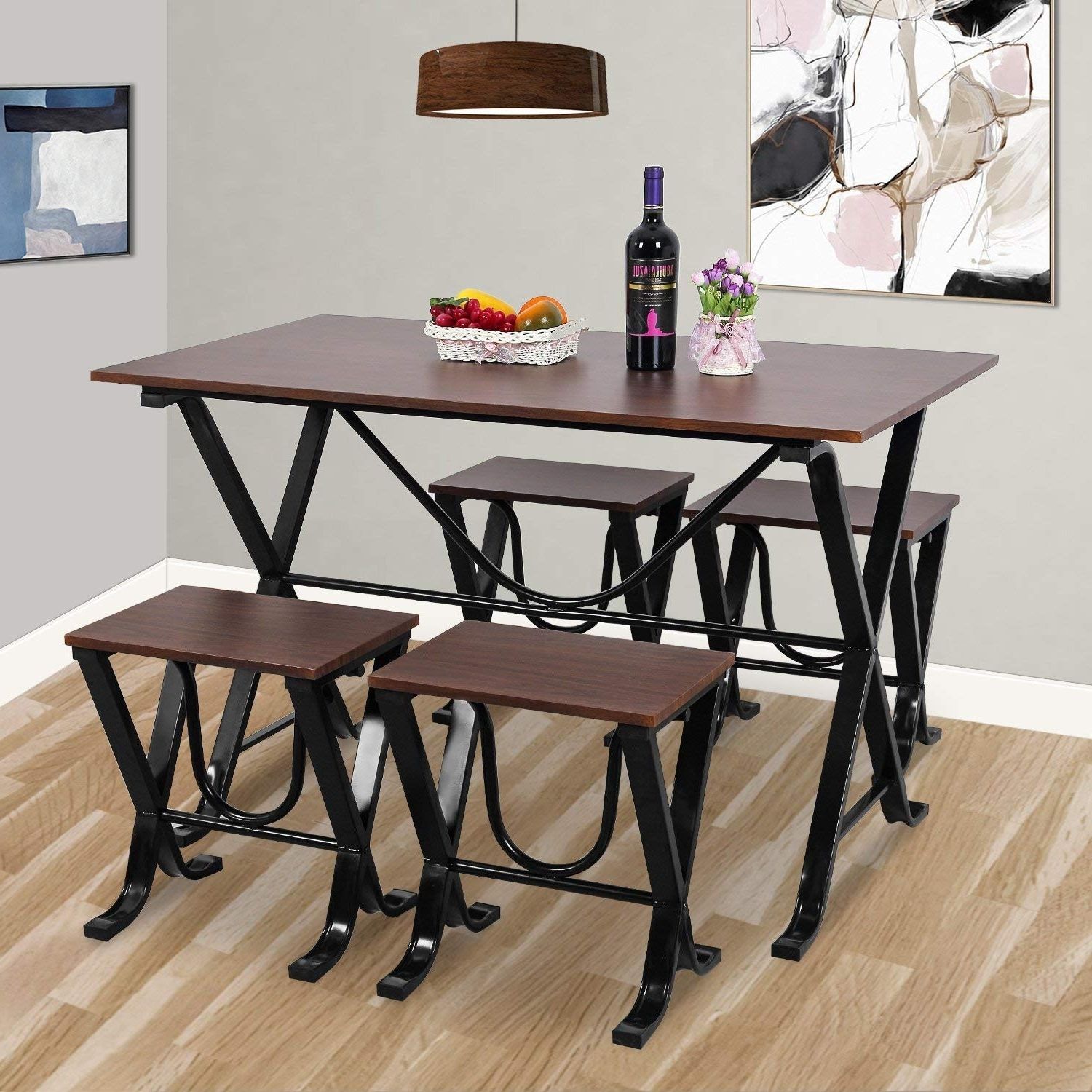 Favorite Amazon – Harper & Bright Designs 5 Piece Dining Set Home Intended For Harper 5 Piece Counter Sets (Photo 2 of 25)