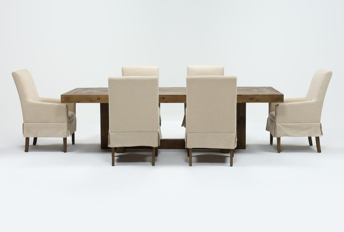 Favorite Palazzo 7 Piece Dining Sets With Mindy Slipcovered Side Chairs Pertaining To Palazzo 7 Piece Dining Set With Mindy Slipcovered Side Chairs (Photo 1 of 25)
