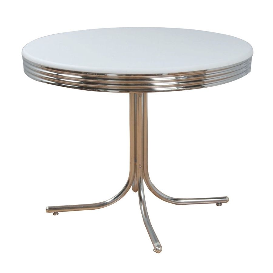 Favorite Retro Dining Tables Within Shop Tms Furniture Retro White Composite Round Dining Table At Lowes (View 15 of 25)