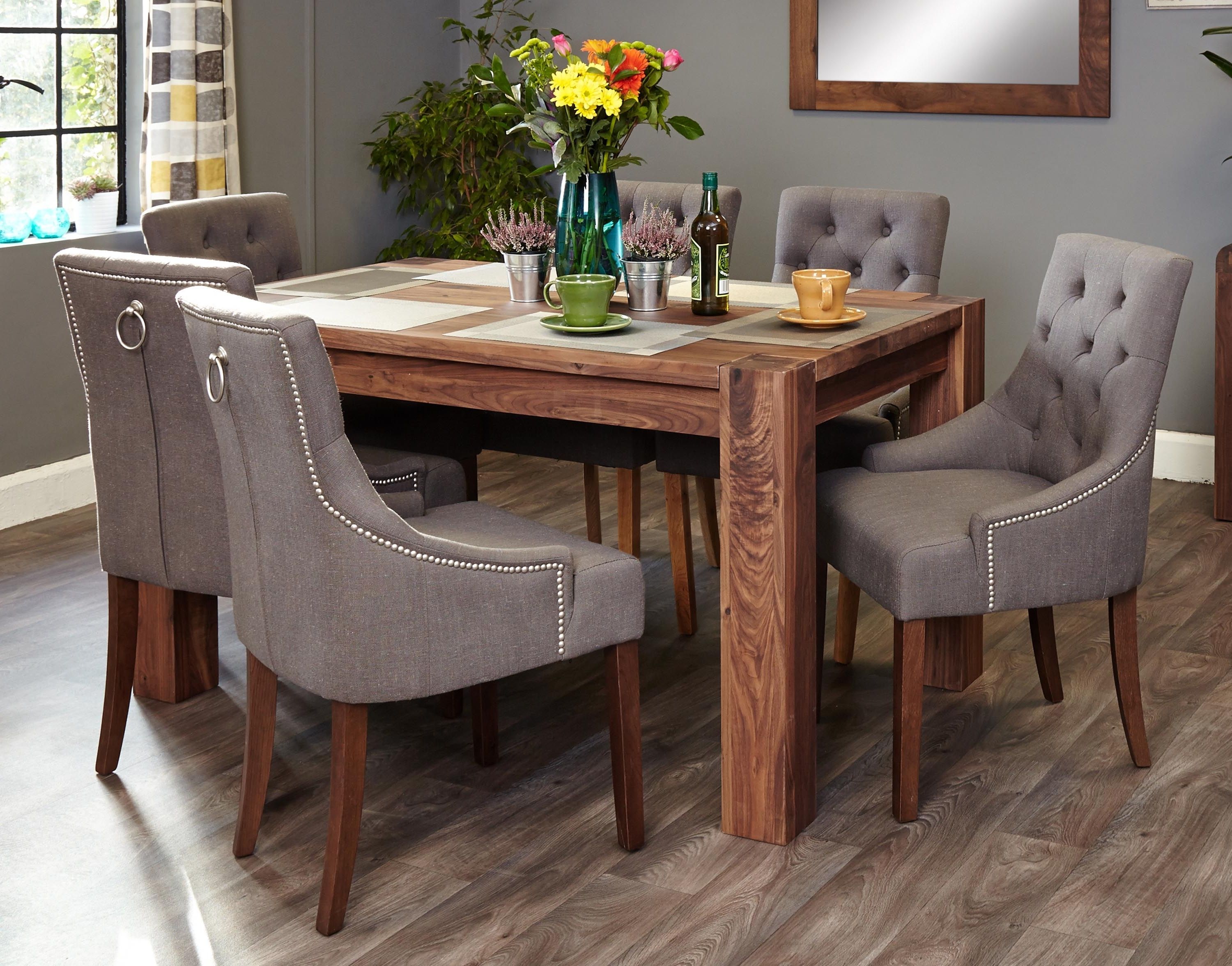 Favorite Six Seater Dining Tables Regarding Mayan Walnut 6 Seater Dining Table Set (accent) (socdr04b Cdr03f) (View 9 of 25)
