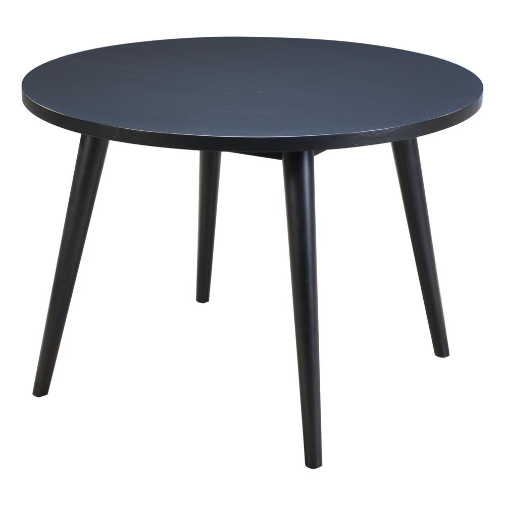 Favorite Zuo Raven Black Round Dining Table 100965 – The Home Depot Throughout Dark Round Dining Tables (View 8 of 25)
