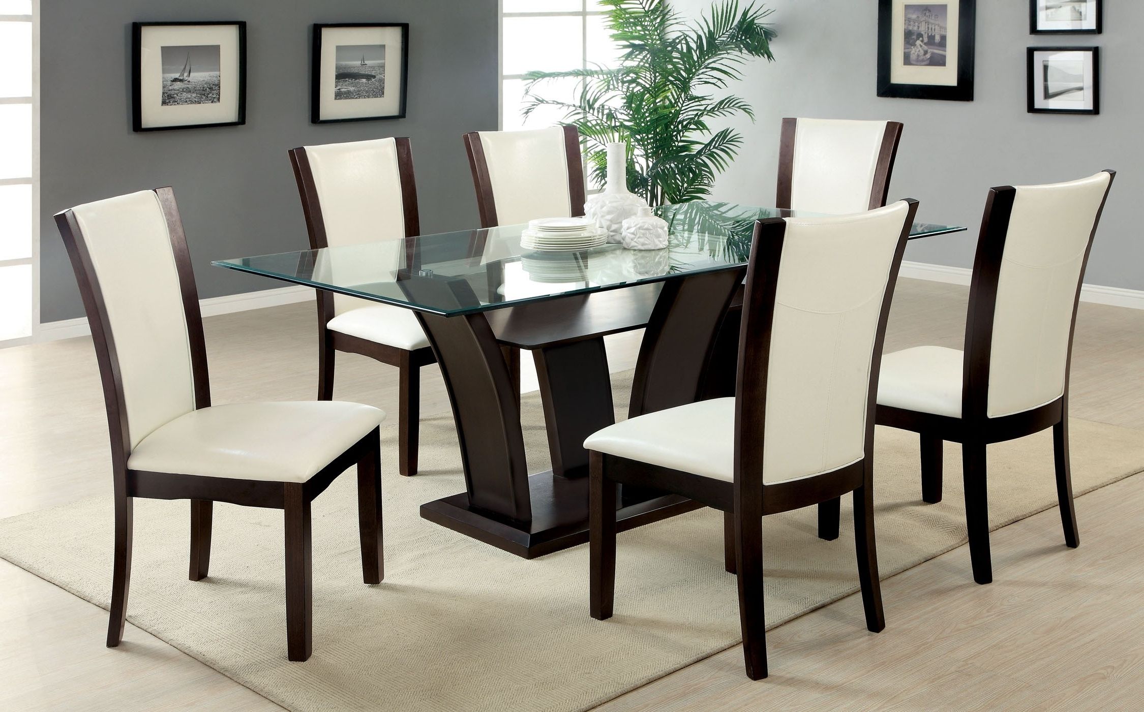 Glass Dining Tables And 6 Chairs Within Most Up To Date Glass Dining Table Sets 6 Chairs • Table Setting Ideas (View 1 of 25)