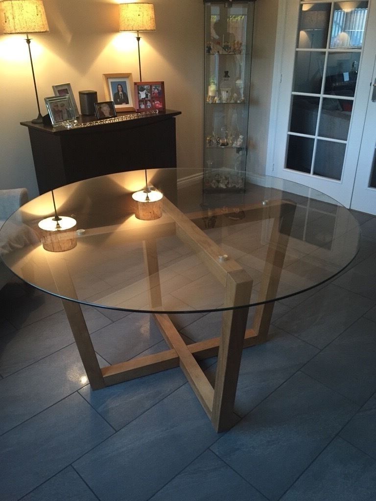 Glass Oak Dining Tables With Well Known Oslo Solid Oak Chunky Rustic Large Round Oak Dining Table Wood (View 24 of 25)