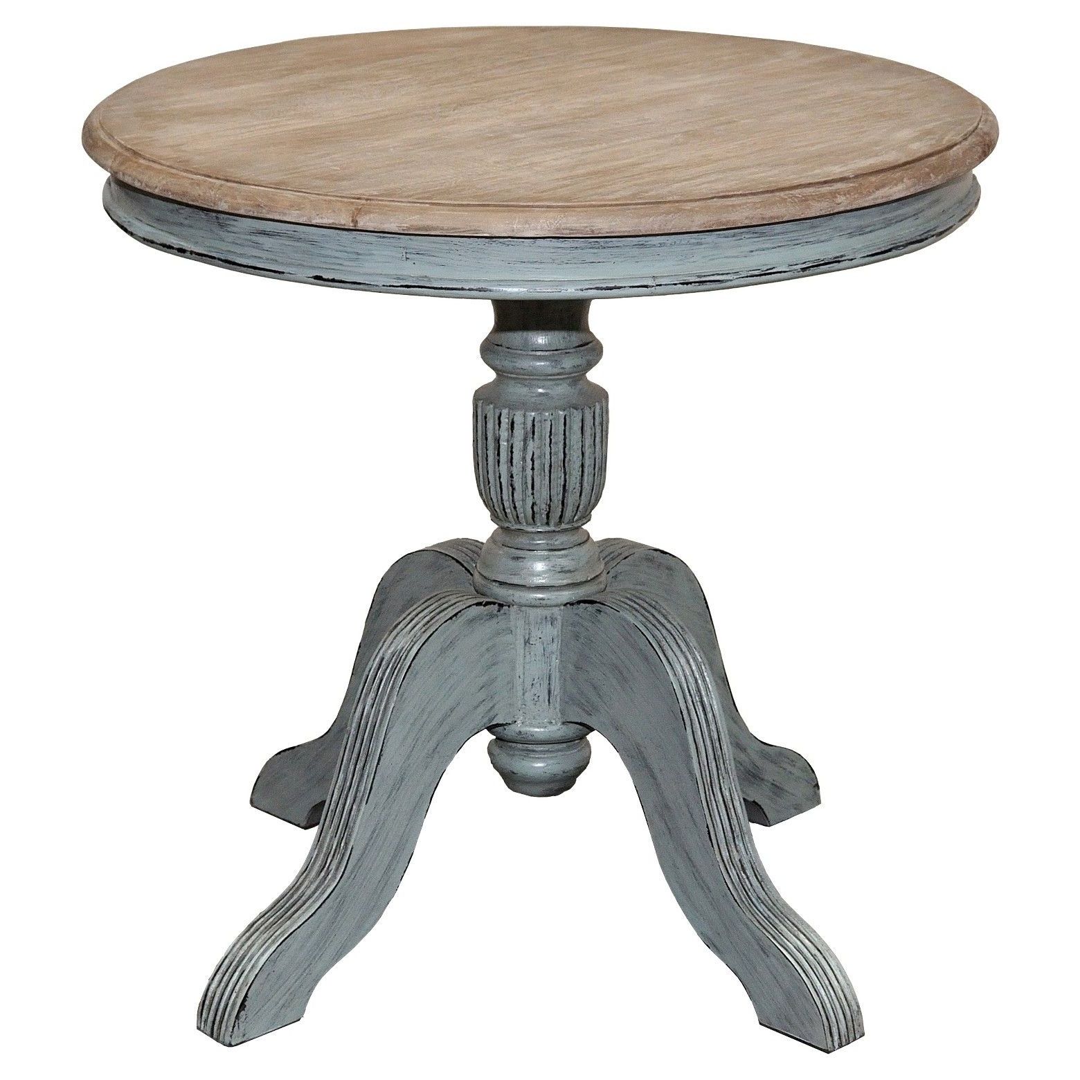 Grady Round Dining Tables For Recent Venezia Round 31 Dining Table Farmhouse Island Blue Base With Rustic (View 7 of 25)