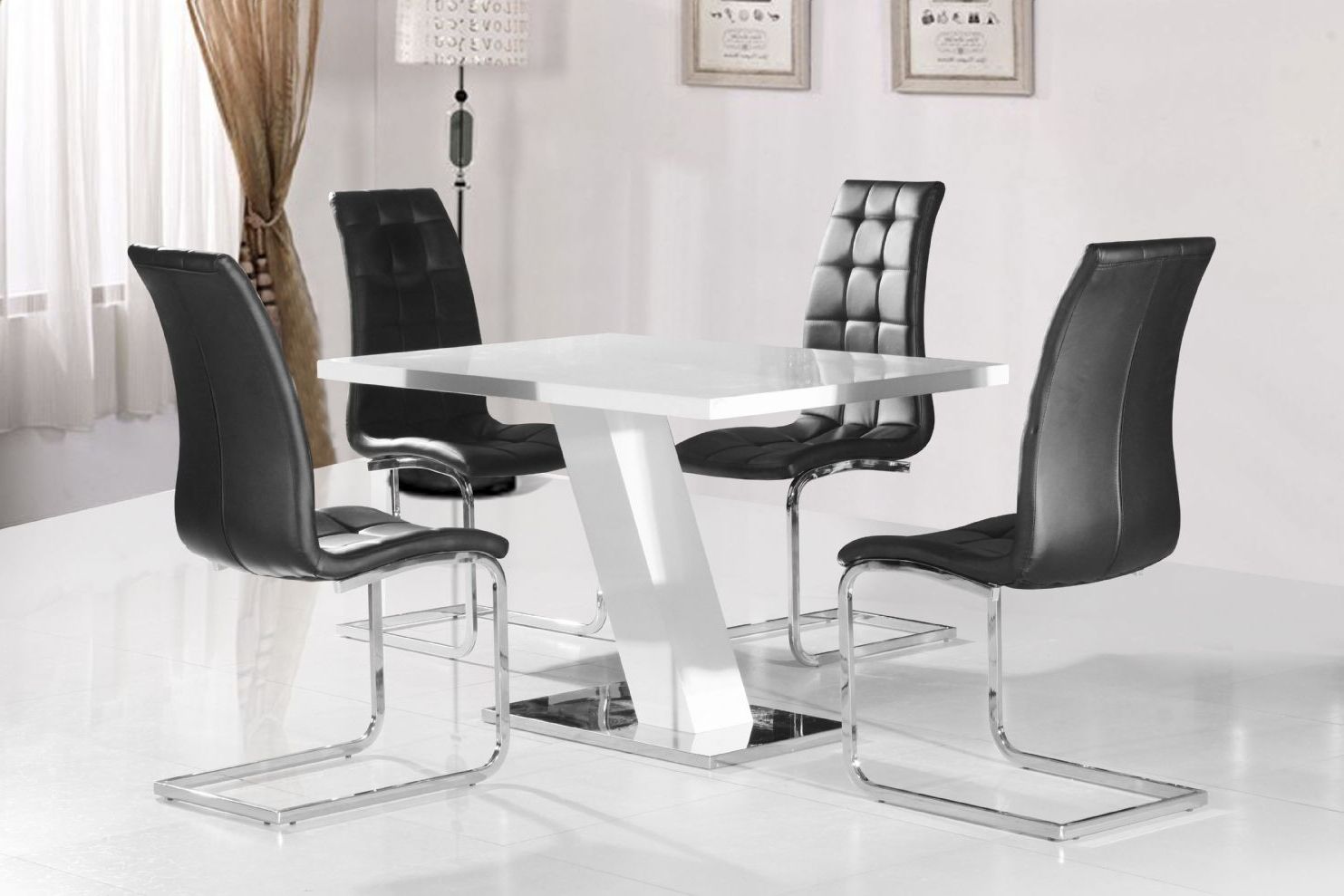 Grazia White High Gloss Contemporary Designer 120 Cm Compact Dining With Regard To Latest Black High Gloss Dining Tables (View 15 of 25)
