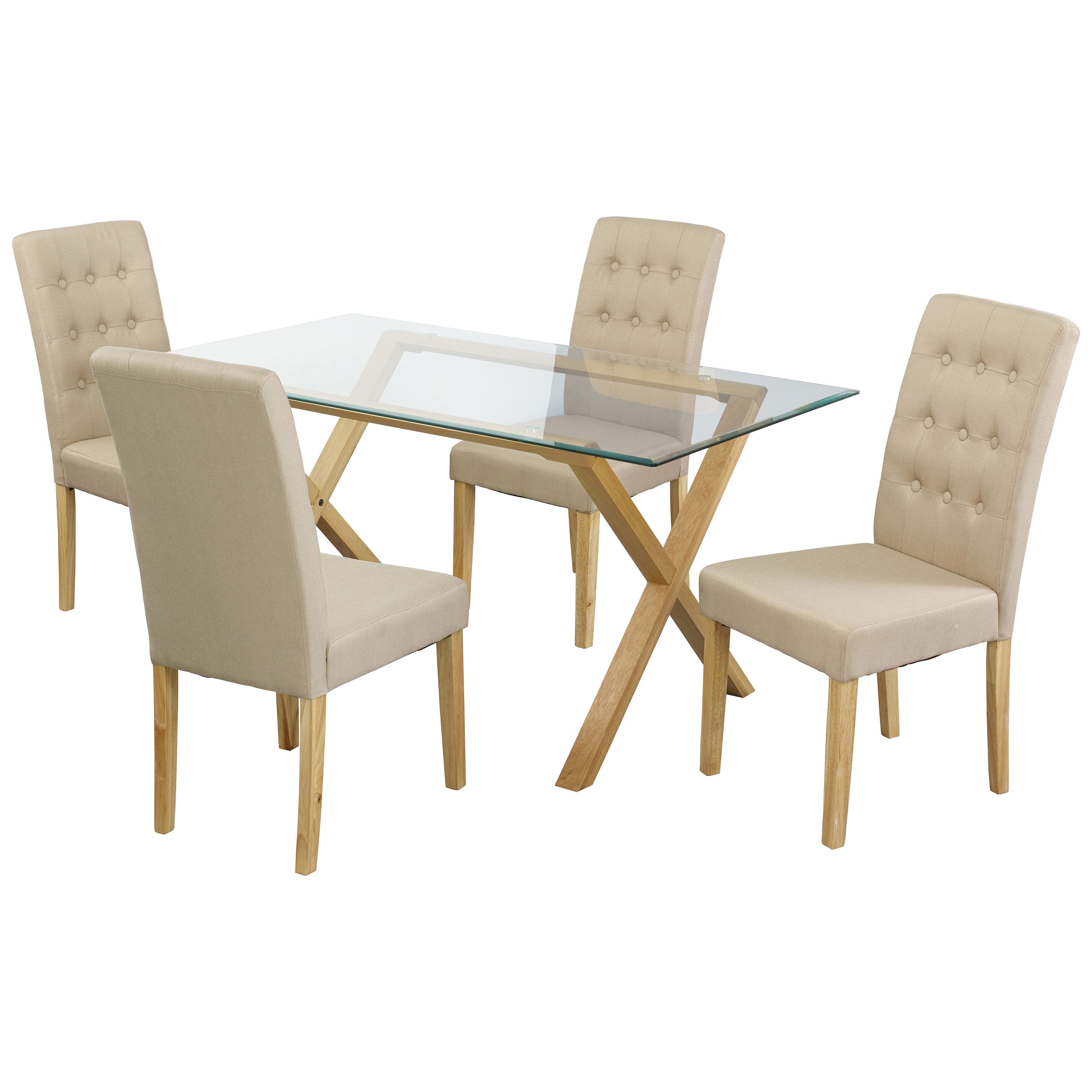 Green Grey Throughout Popular Oak And Glass Dining Tables And Chairs (View 15 of 25)