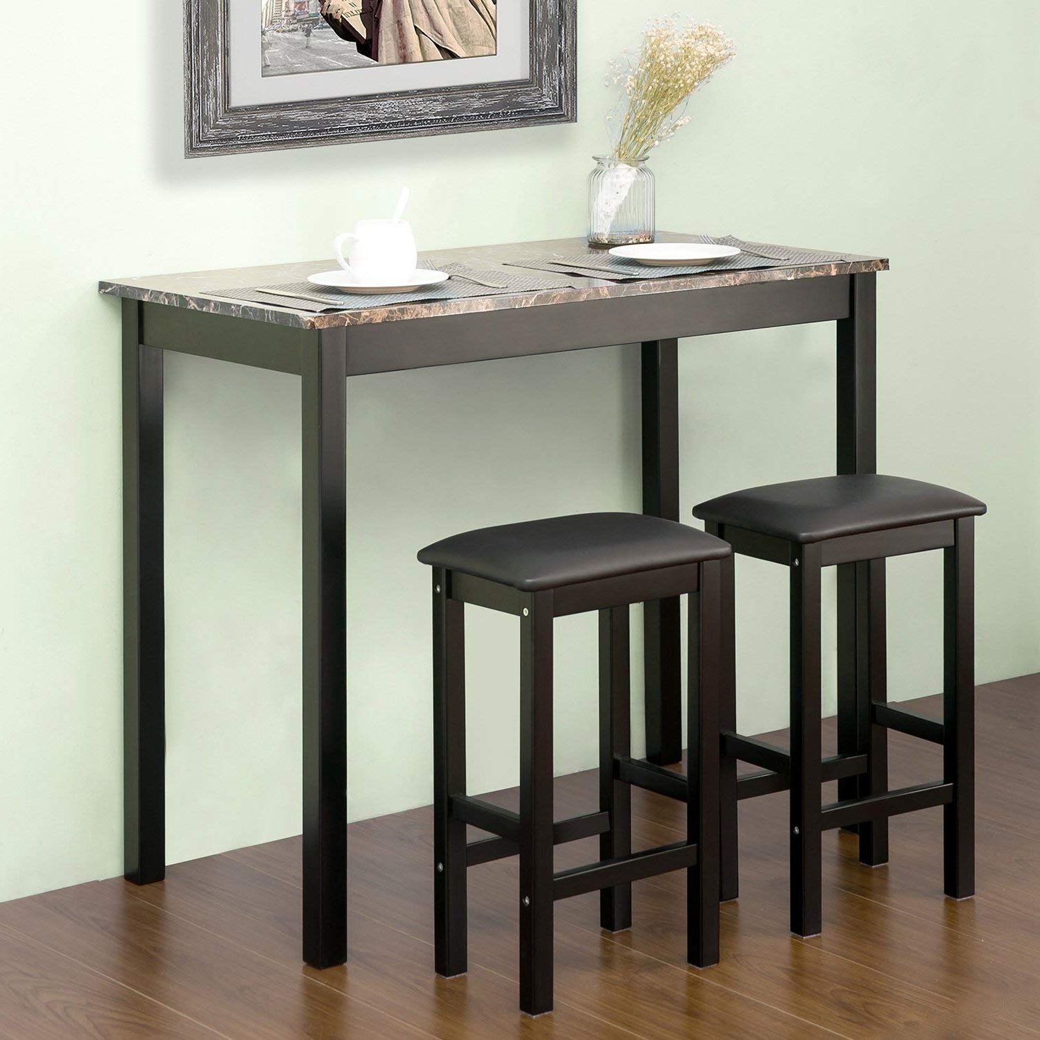 Harper 5 Piece Counter Sets Within Newest Amazon: Harper & Bright Designsmerax 3 Piece Pub Table Set (Photo 16 of 25)