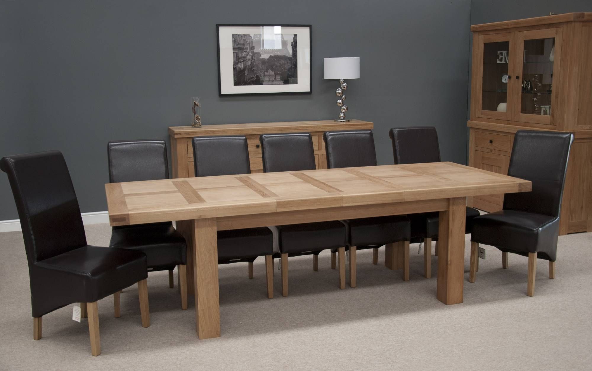 Homestyle Bordeaux Thick Top Solid Oak Grand Extending Dining Table Regarding 2017 Oak Dining Suite (View 9 of 25)