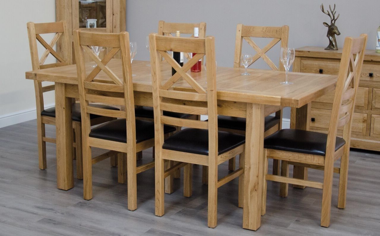 Homestyle Deluxe Solid Oak Small 1500 Extending Dining Table From Within Most Current Small Oak Dining Tables (View 15 of 25)