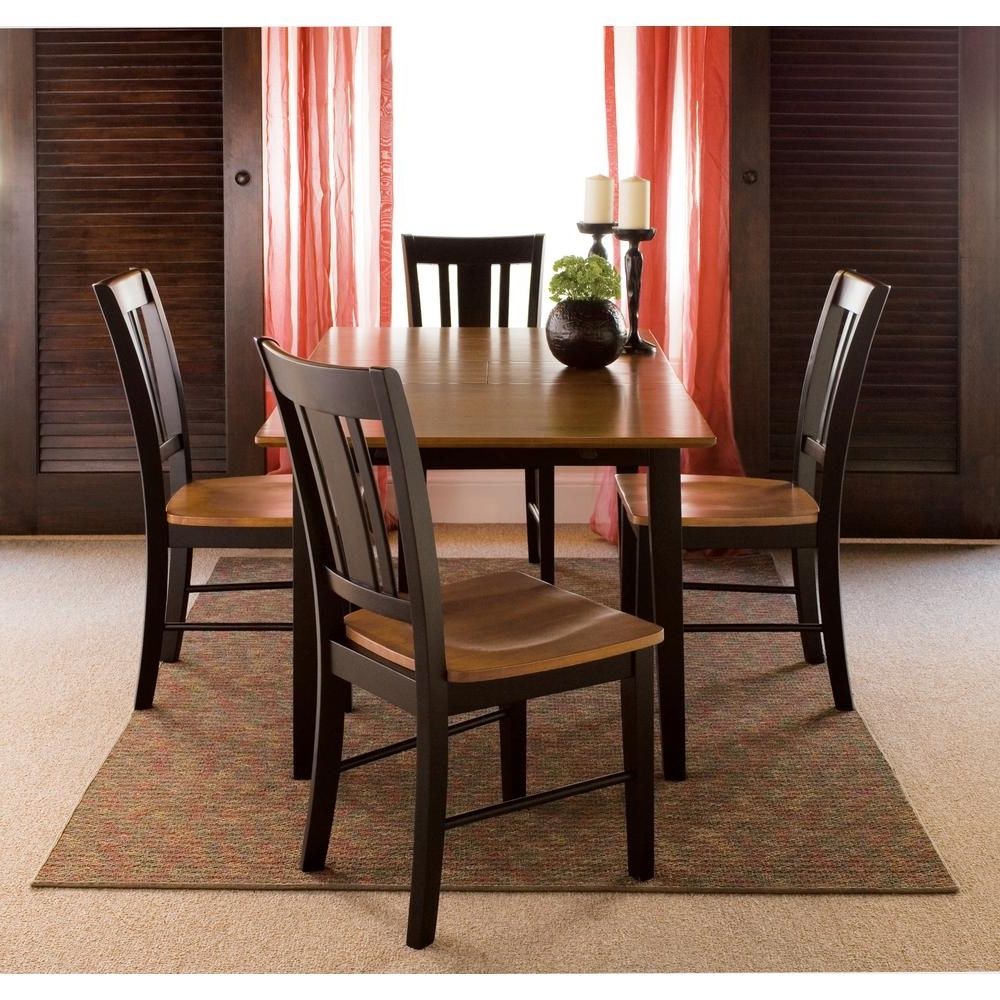 International Concepts Black And Cherry Extendable Butterfly Leaf Inside Popular Black Extendable Dining Tables Sets (View 2 of 25)