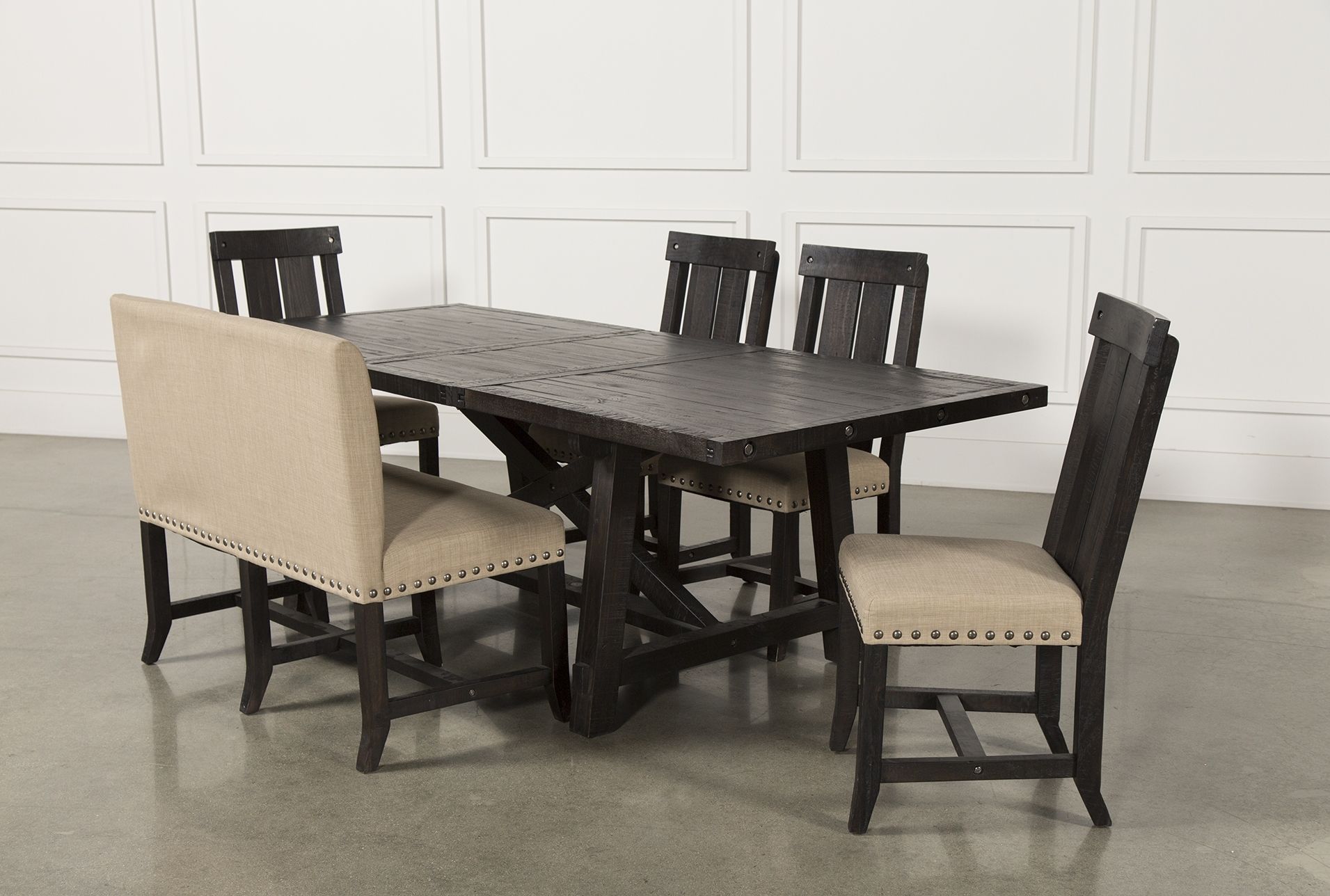 Jaxon 6 Piece Rectangle Dining Sets With Bench & Wood Chairs Regarding Latest Jaxon 6 Piece Rectangle Dining Set W/bench & Wood Chairs (Photo 1 of 25)