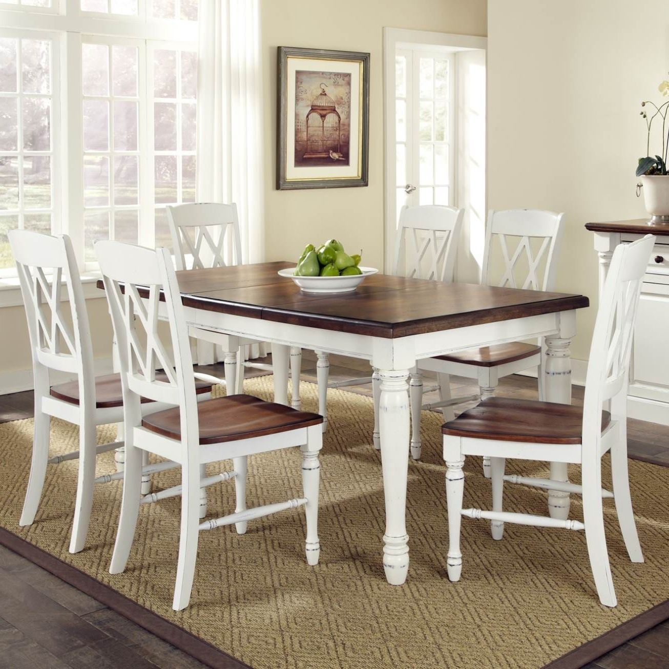 Kitchen Tables Sets For Dining Tables With White Legs And Wooden Top (View 1 of 25)