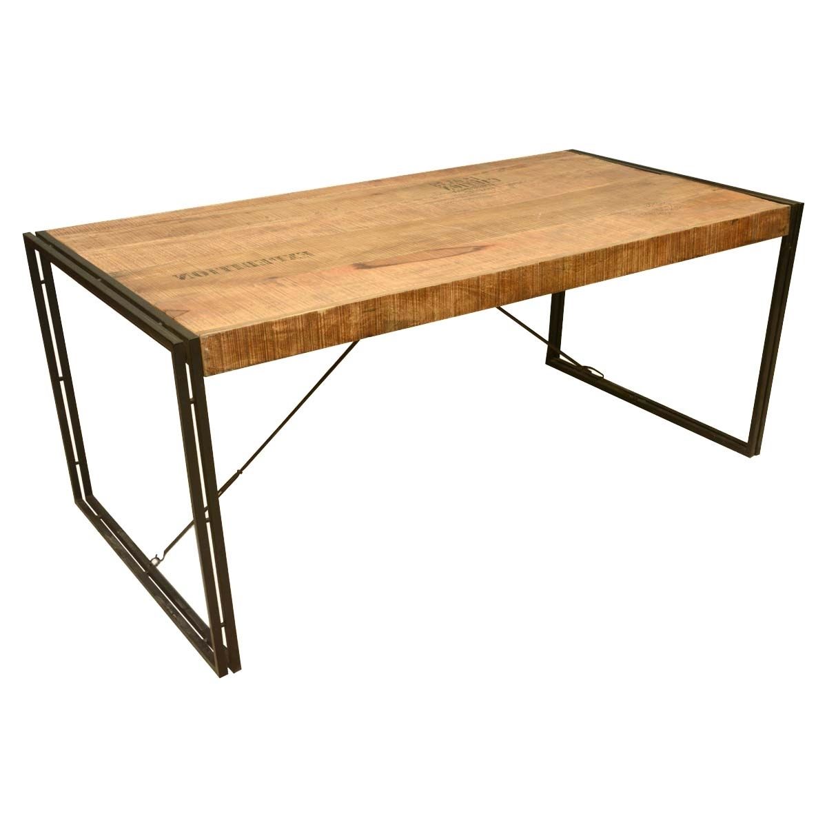 Large Rustic Industrial Style Mango Wood And Iron Dining Table With Regard To Latest Mango Wood/iron Dining Tables (View 5 of 25)