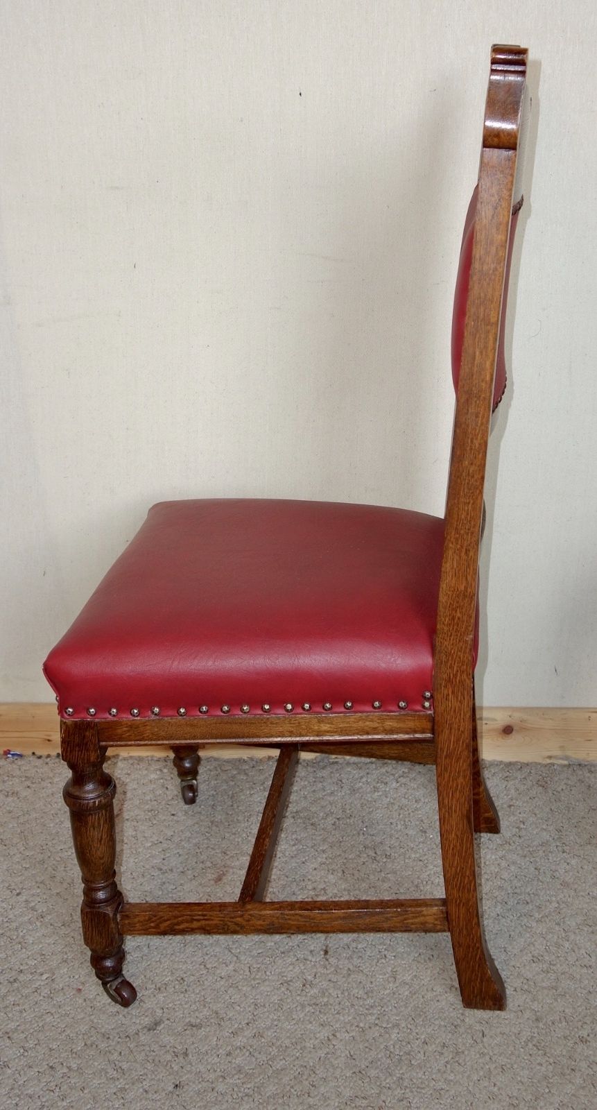Latest Oak Leather Dining Chairs For Set Of 6 Edwardian Oak Leather Dining Chairs C (View 14 of 25)