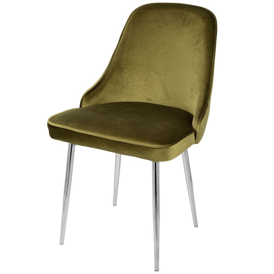 Malta Green + Chrome Dining Chair (View 7 of 25)