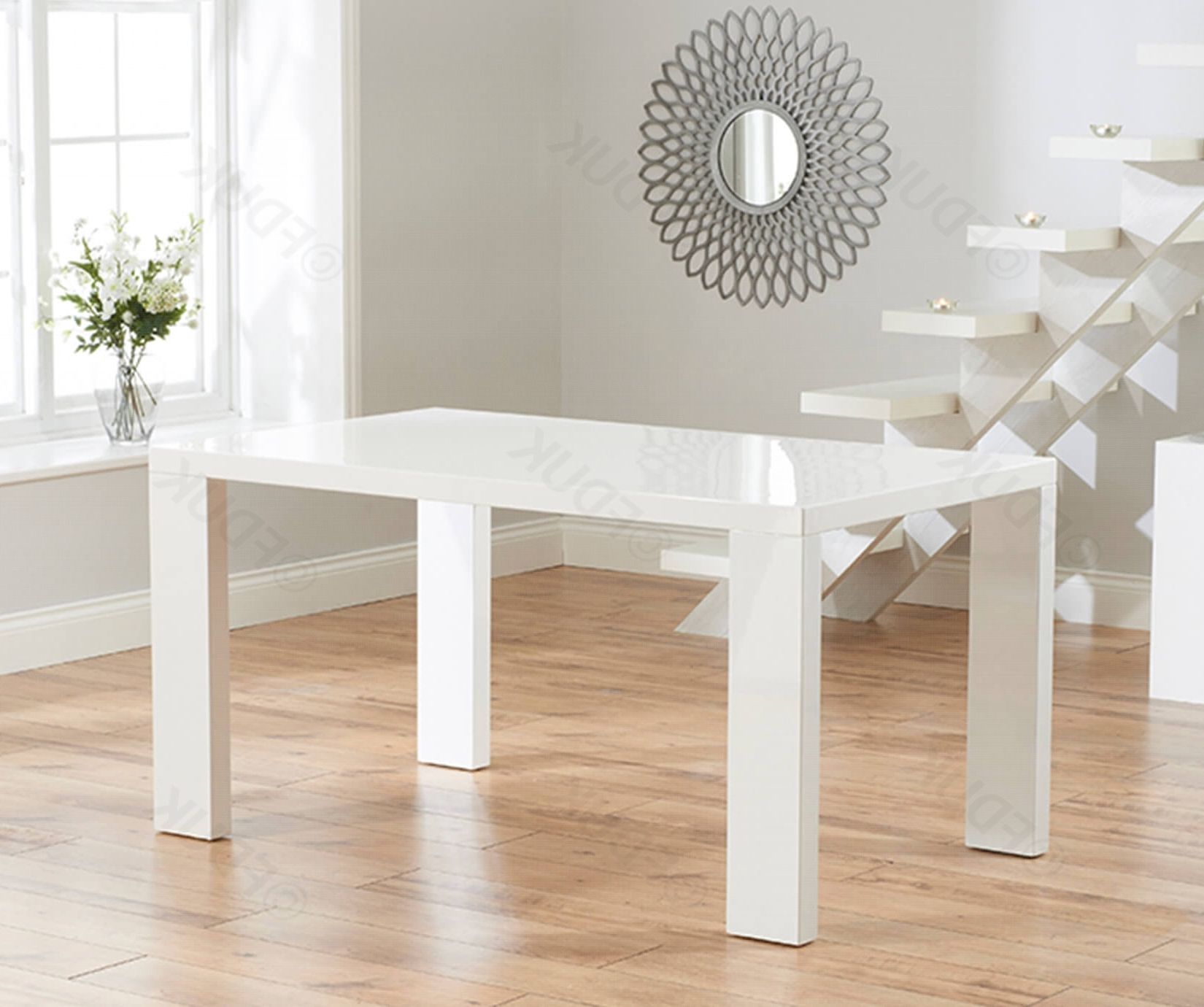 Metz 150cm White High Gloss Dining Table (Photo 1 of 25)