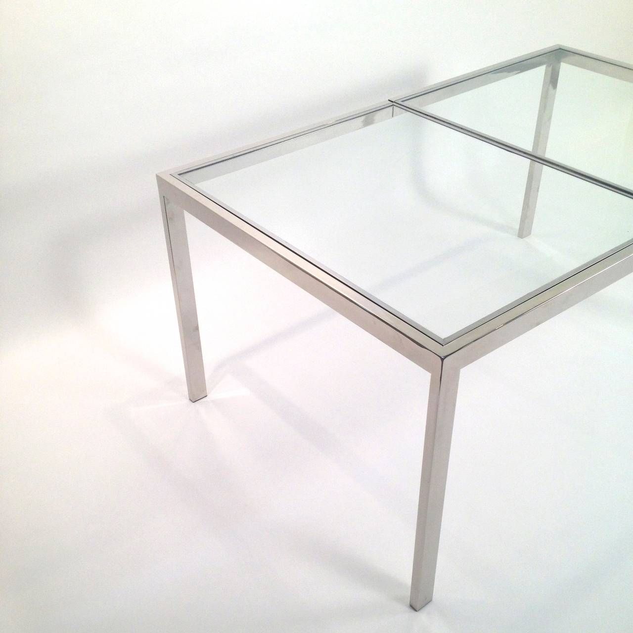 Milo Baughman Chrome And Glass Dining Table At 1stdibs Inside 2017 Chrome Glass Dining Tables (View 1 of 25)