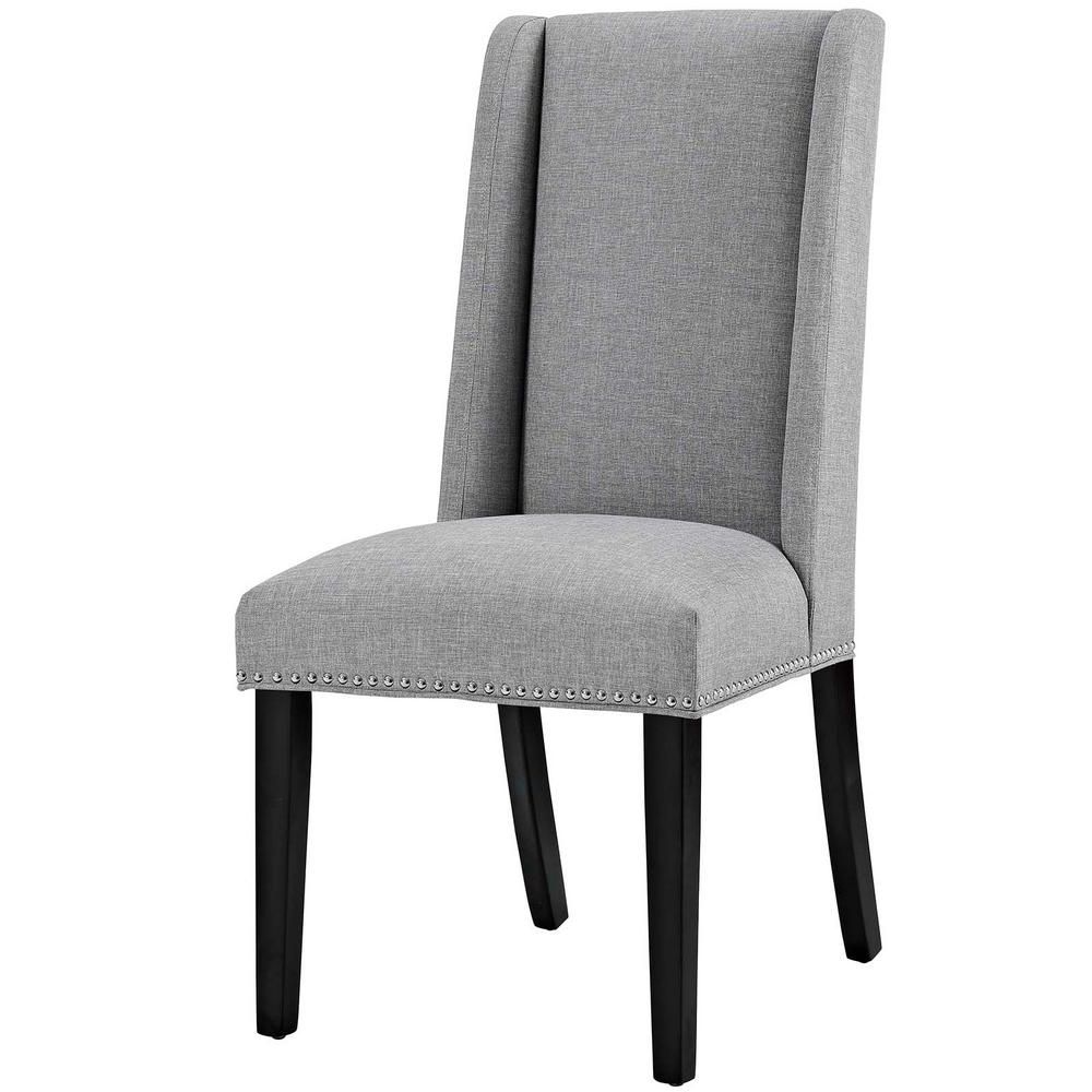 Modway Baron Light Gray Fabric Dining Chair Eei 2233 Lgr – The Home Regarding Trendy Fabric Covered Dining Chairs (Photo 4 of 25)
