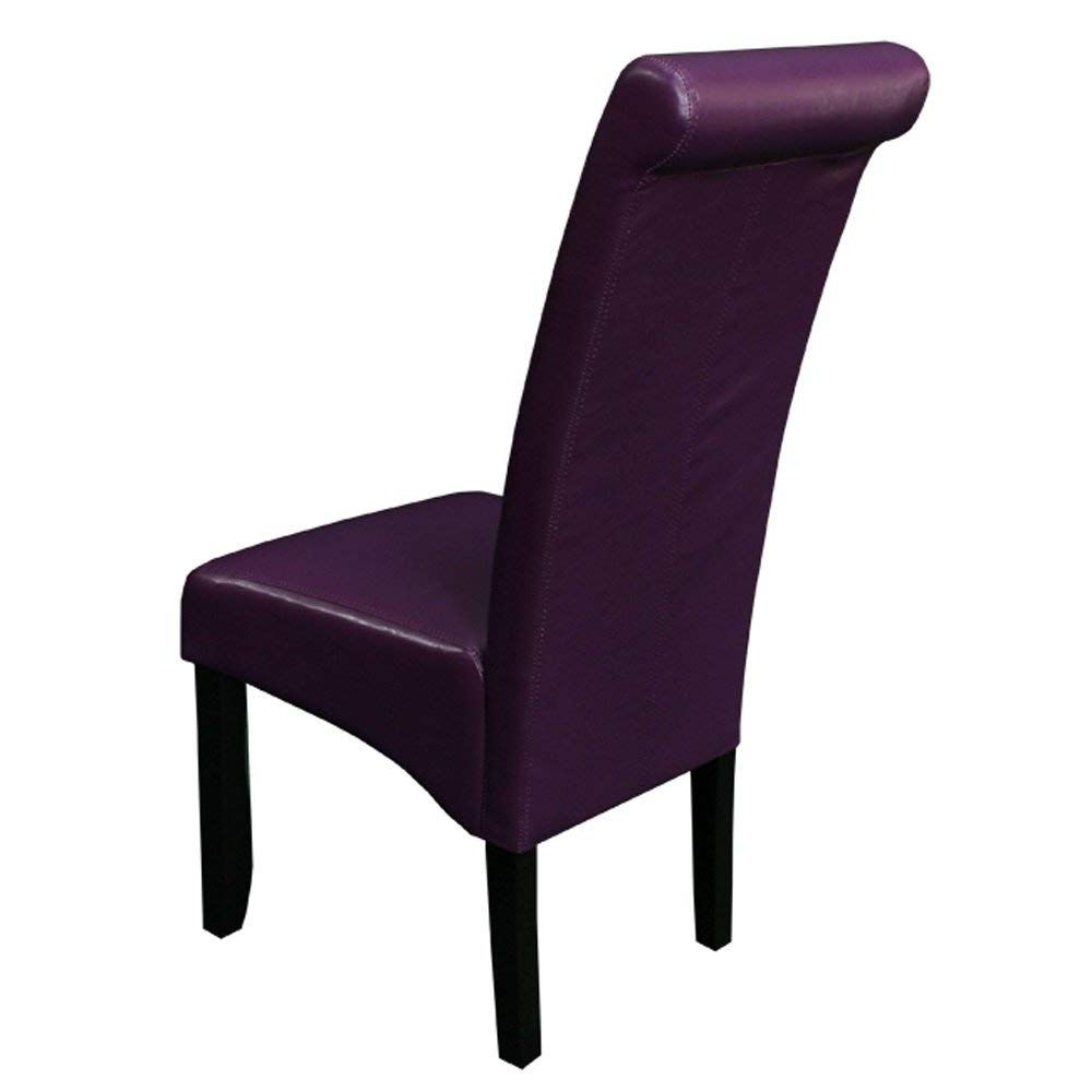 Most Current Purple Faux Leather Dining Chairs Pertaining To Amazon – Monsoon Pacific Milan Faux Leather Dining Chairs (View 12 of 25)