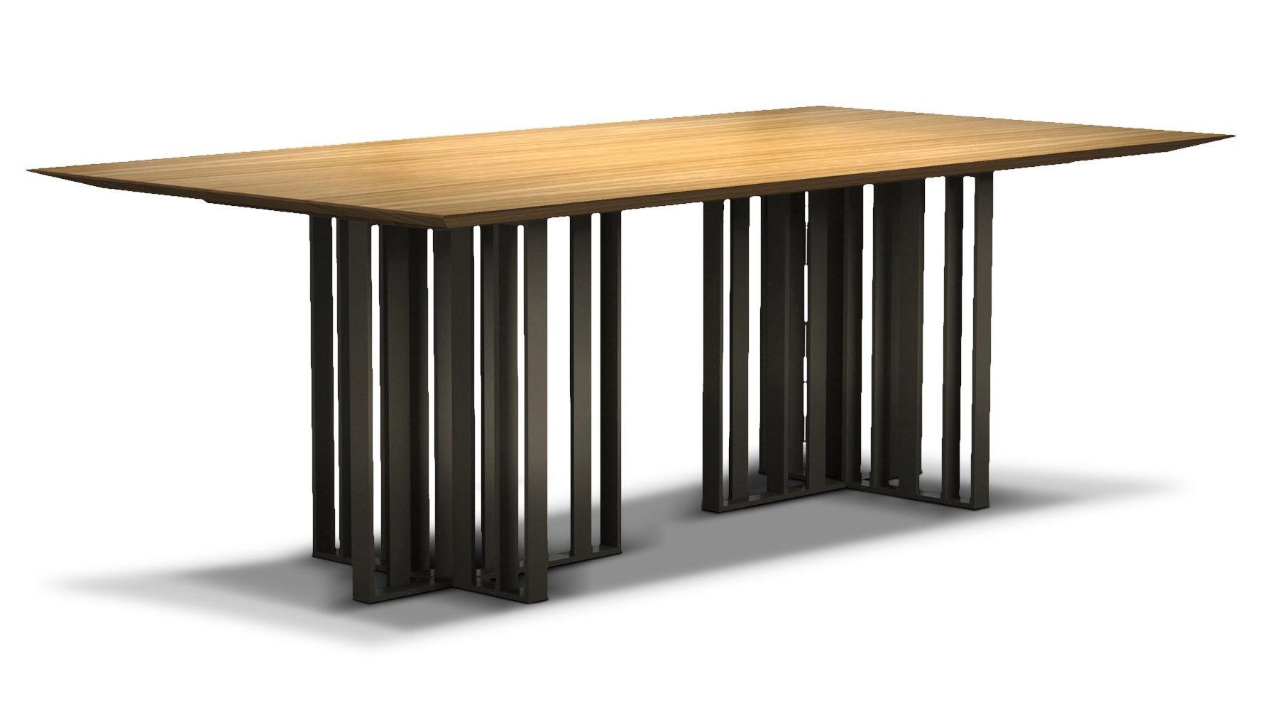 Most Current Saida 87 Inch Wood And Aluminum Dining Table, Natural Oak On Bronze Intended For 87 Inch Dining Tables (View 14 of 25)