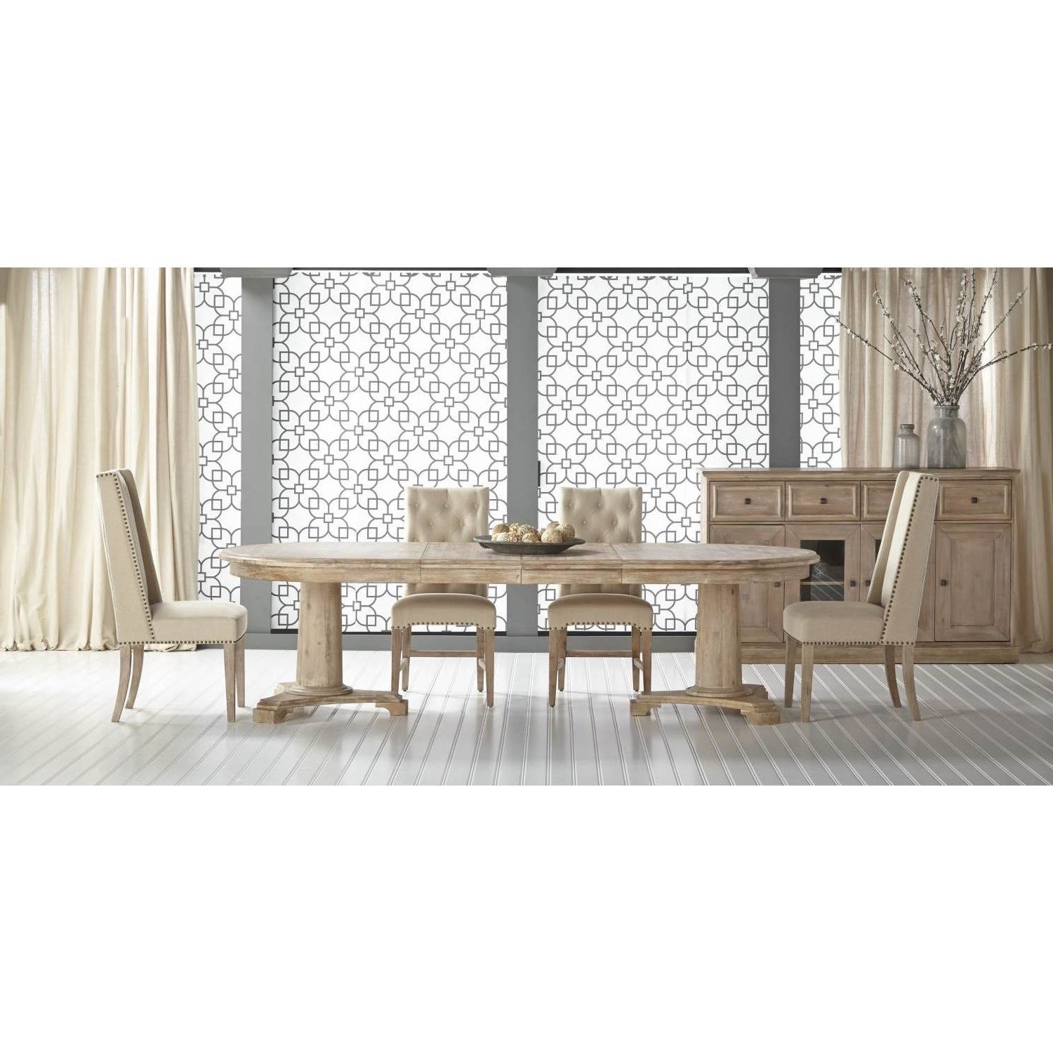 Most Recent Brittany Dining Tables With Shop Brittany Beige Acacia Wood Oval Extension Dining Table – Free (View 15 of 25)