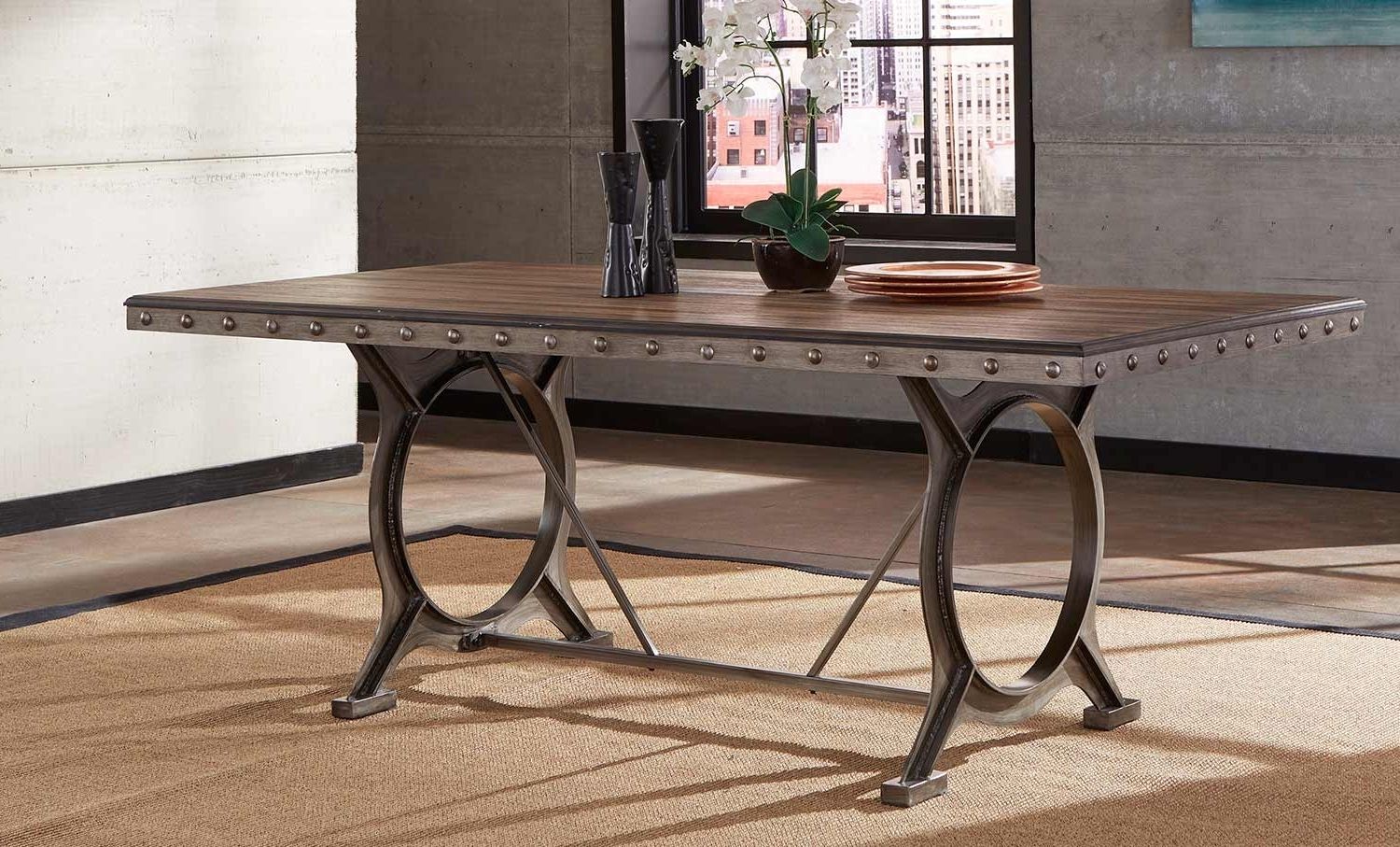 Most Recent Hillsdale Paddock Rectangle Dining Table – Brushed Steel Metal Within Brushed Steel Dining Tables (View 22 of 25)