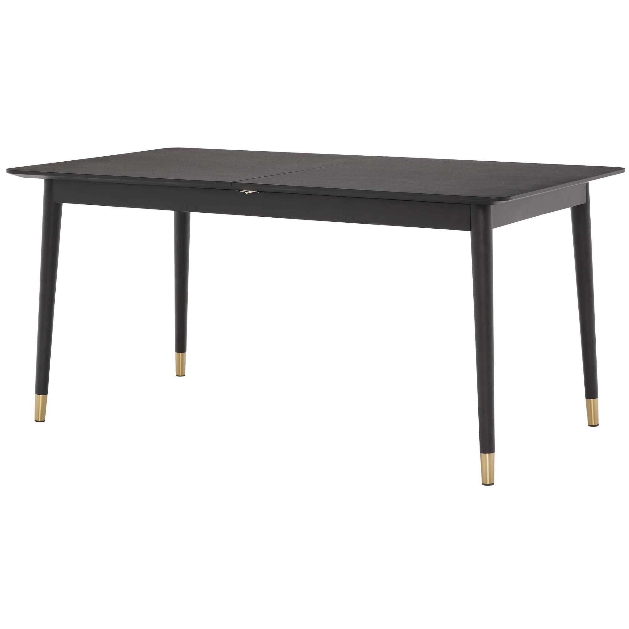 Most Recently Released Black Extending Dining Tables Intended For Cannelle Extending Dining Table, Black Ash With Black And Gold Leg (View 12 of 25)
