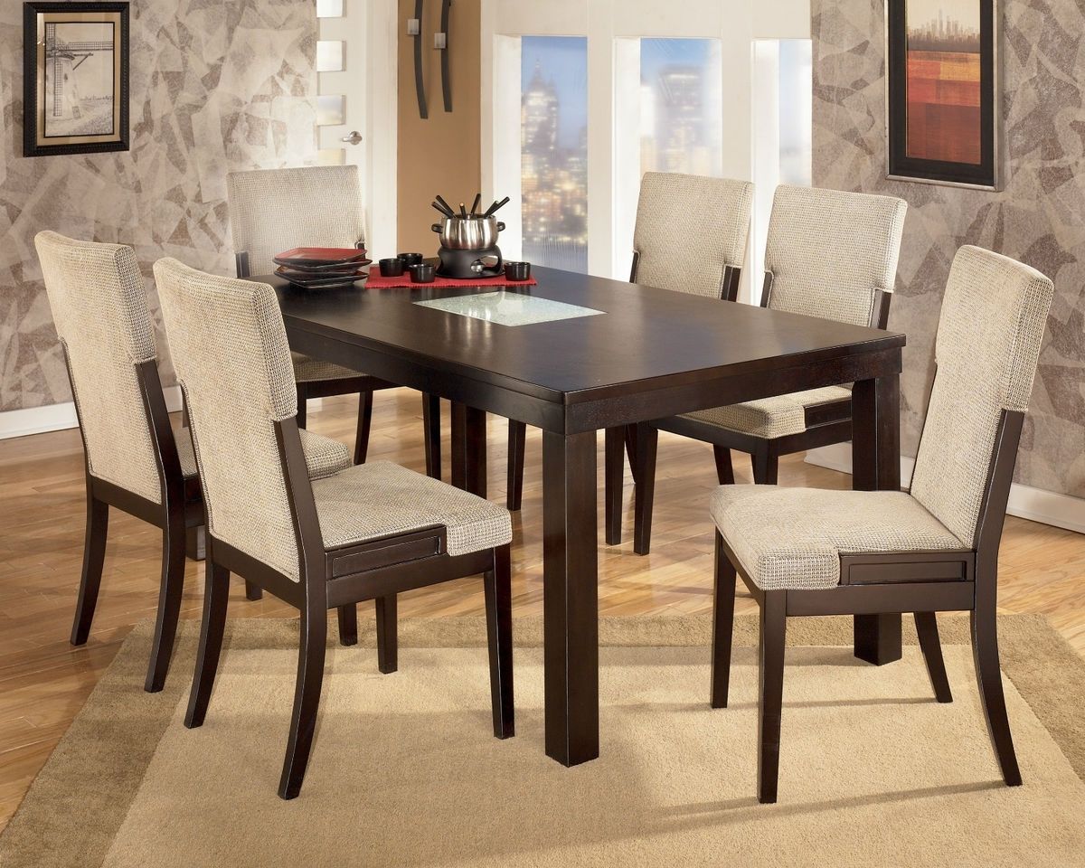 Most Recently Released Black Wood Dining Tables Sets Throughout Elegant Dark Wood Dining Room Chairs Plushemisphere Rustic Leather (Photo 13 of 25)
