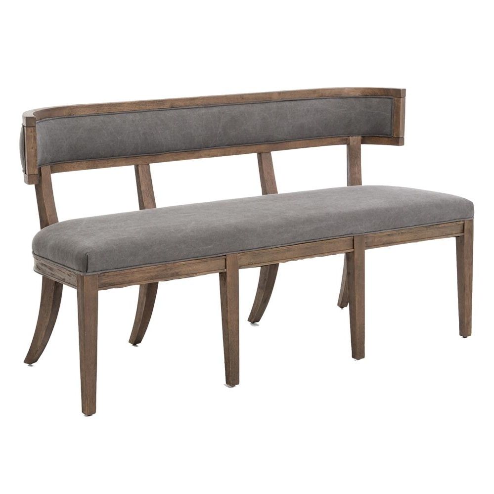 Most Recently Released Livingston Modern Classic Curved Back Grey Dining Bench (View 6 of 25)
