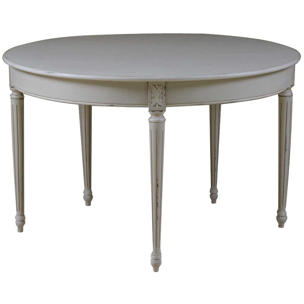 Most Up To Date Dining Tables With White Legs Throughout Louis French Light Grey Folding Round Dining Table (View 24 of 25)