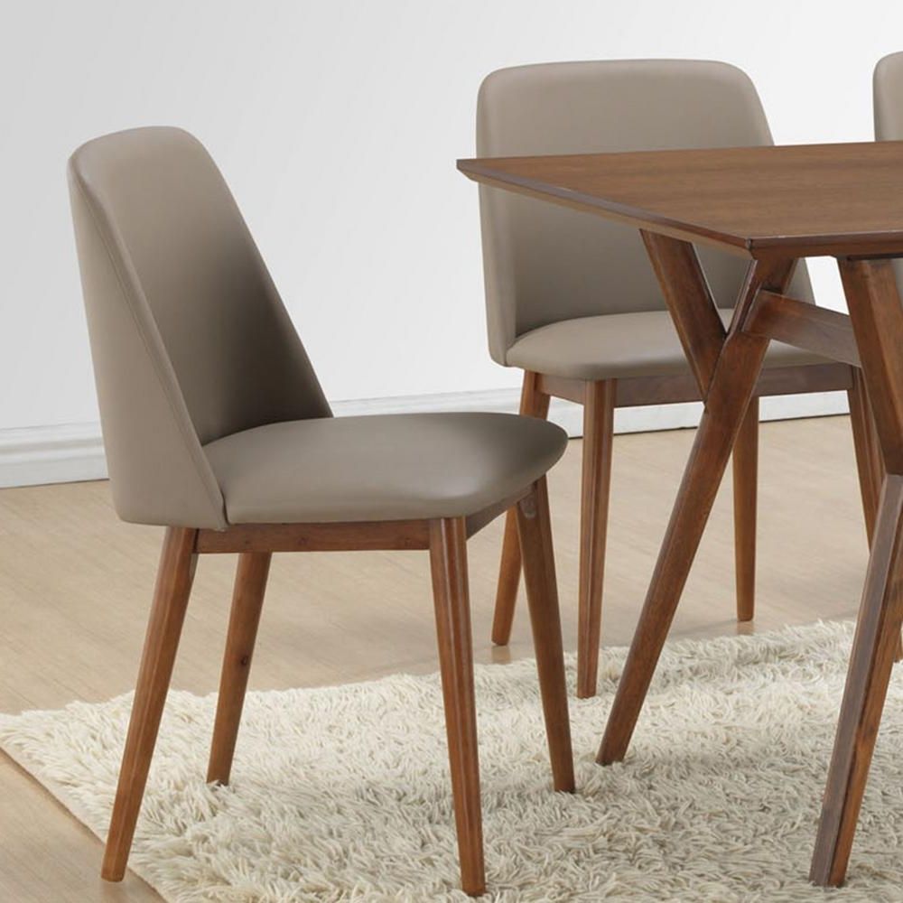 Most Up To Date Leather Dining Chairs For Baxton Studio Lavin Beige Faux Leather Upholstered Dining Chairs (Photo 1 of 25)